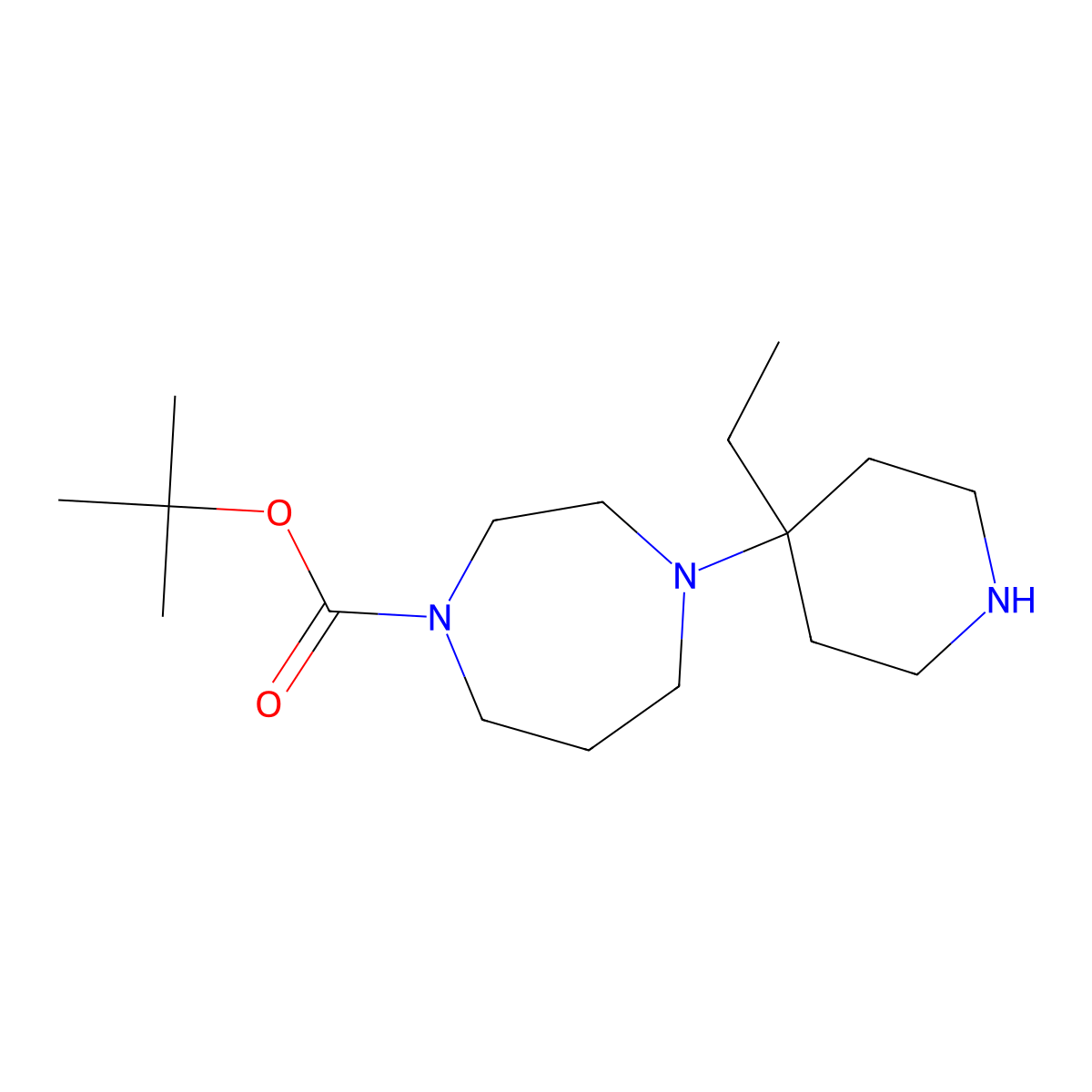 tert-Butyl 4-(4-ethylpiperidin-4-yl)-1,4-diazepane-1-carboxylate molecular structure, CAS 2059972-11-9