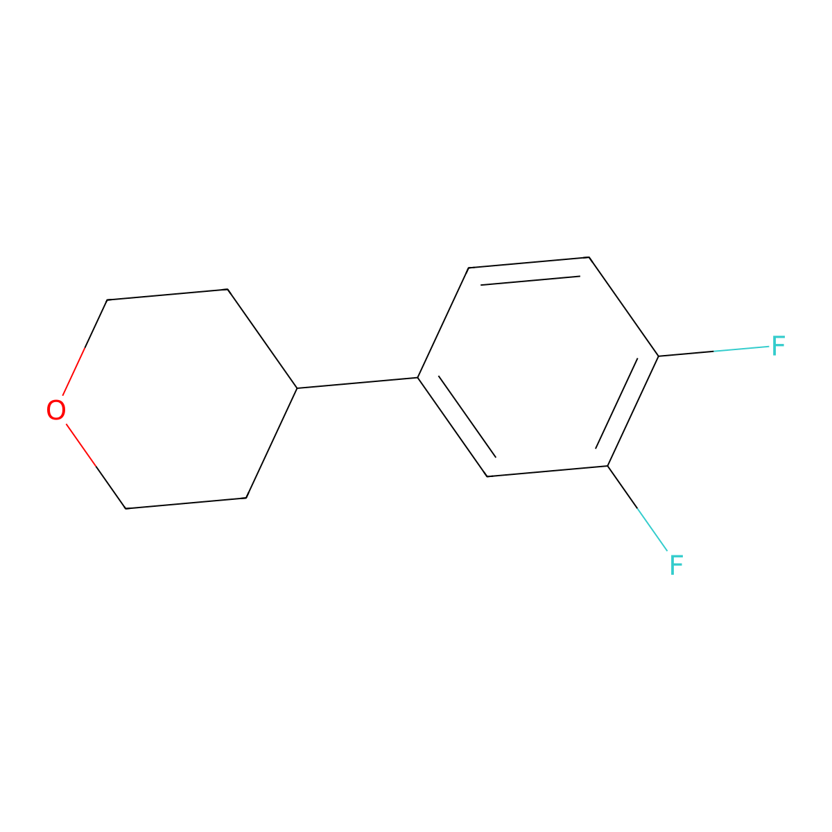 4-(3,4-Difluorophenyl)oxane molecular structure, CAS 2059972-12-0