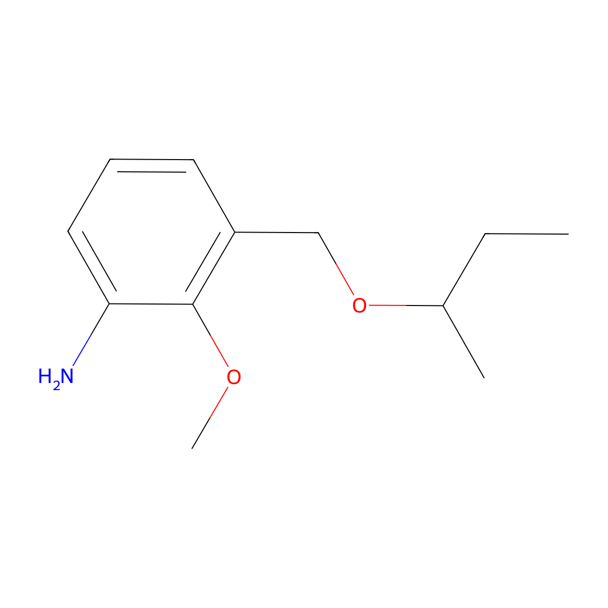 3-[(Butan-2-yloxy)methyl]-2-methoxyaniline molecular structure, CAS 2059972-14-2