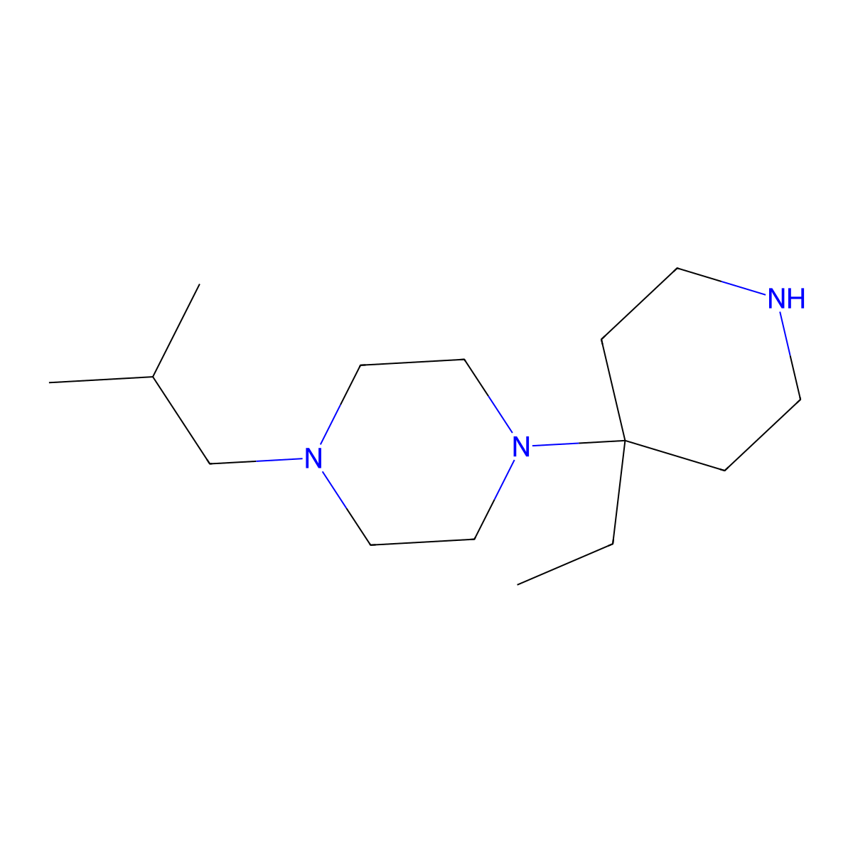 1-(4-Ethylpiperidin-4-yl)-4-(2-methylpropyl)piperazine molecular structure, CAS 2059972-15-3