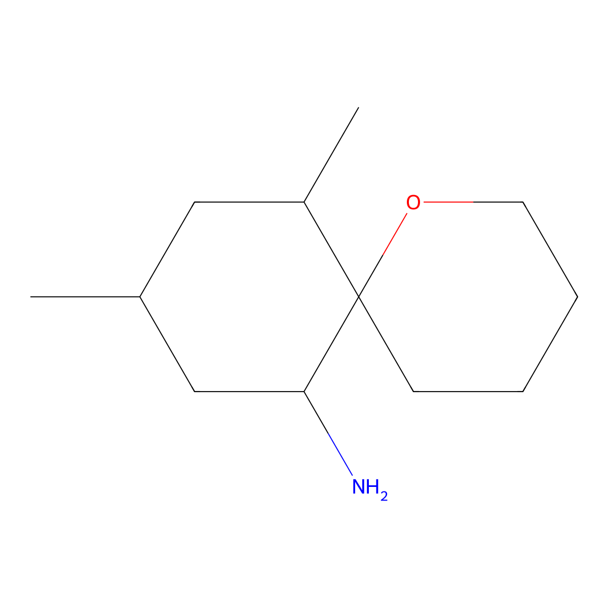 9,11-Dimethyl-1-oxaspiro[5.5]undecan-7-amine molecular structure, CAS 2059972-16-4
