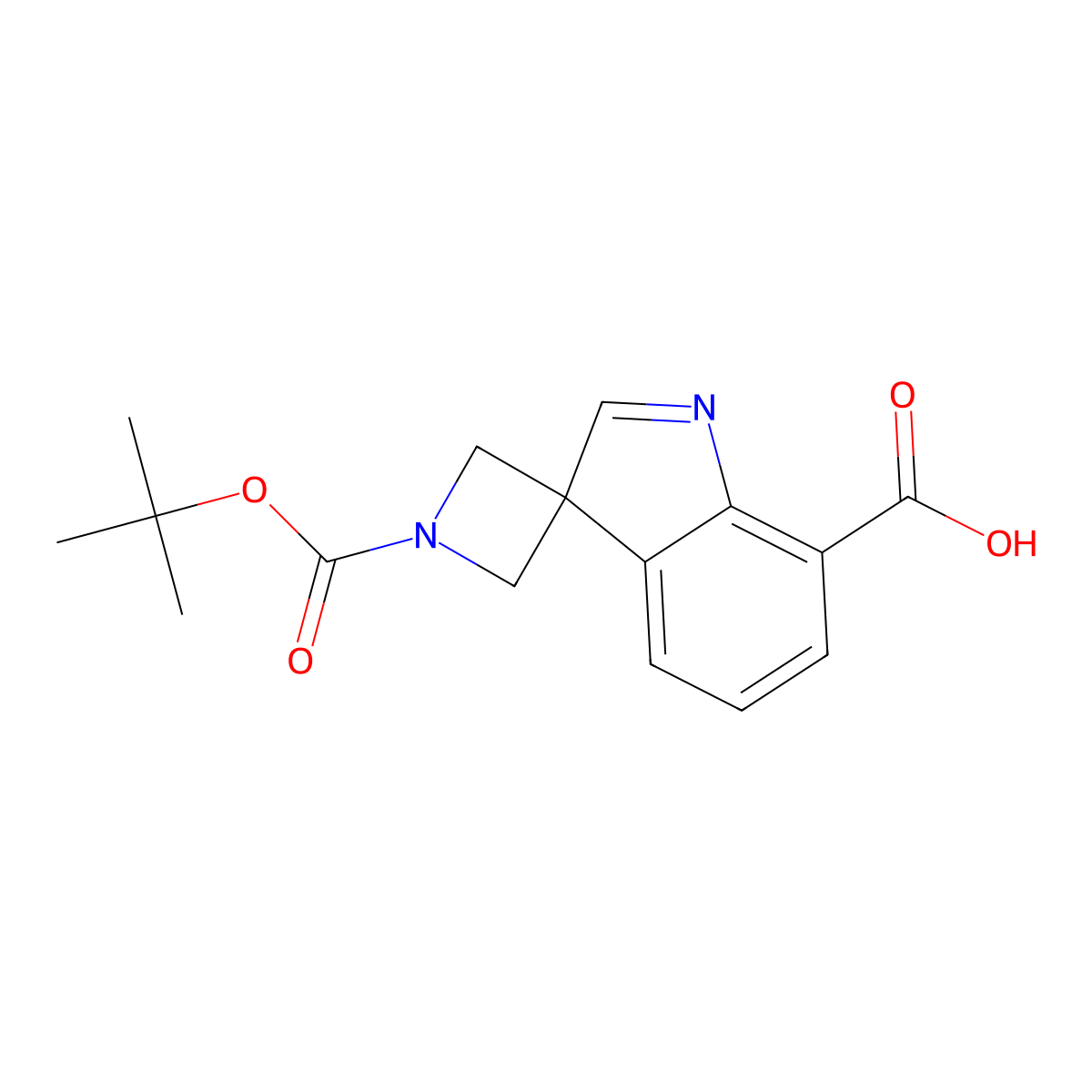 1-[(tert-Butoxy)carbonyl]spiro[azetidine-3,3'-indole]-7'-carboxylic acid molecular structure, CAS 2059972-18-6