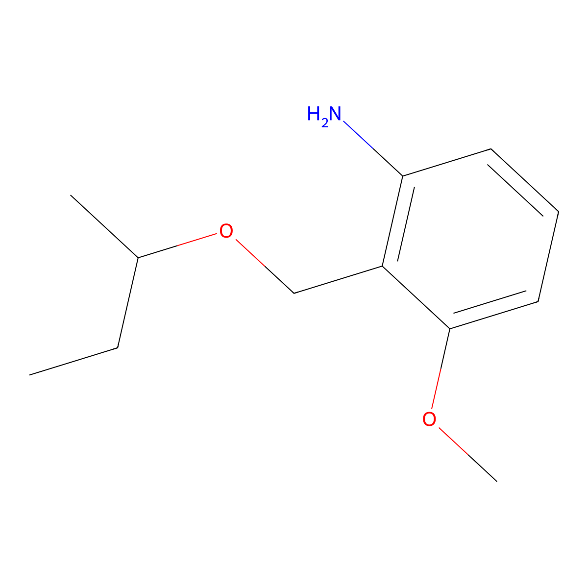 2-[(Butan-2-yloxy)methyl]-3-methoxyaniline molecular structure, CAS 2059972-19-7