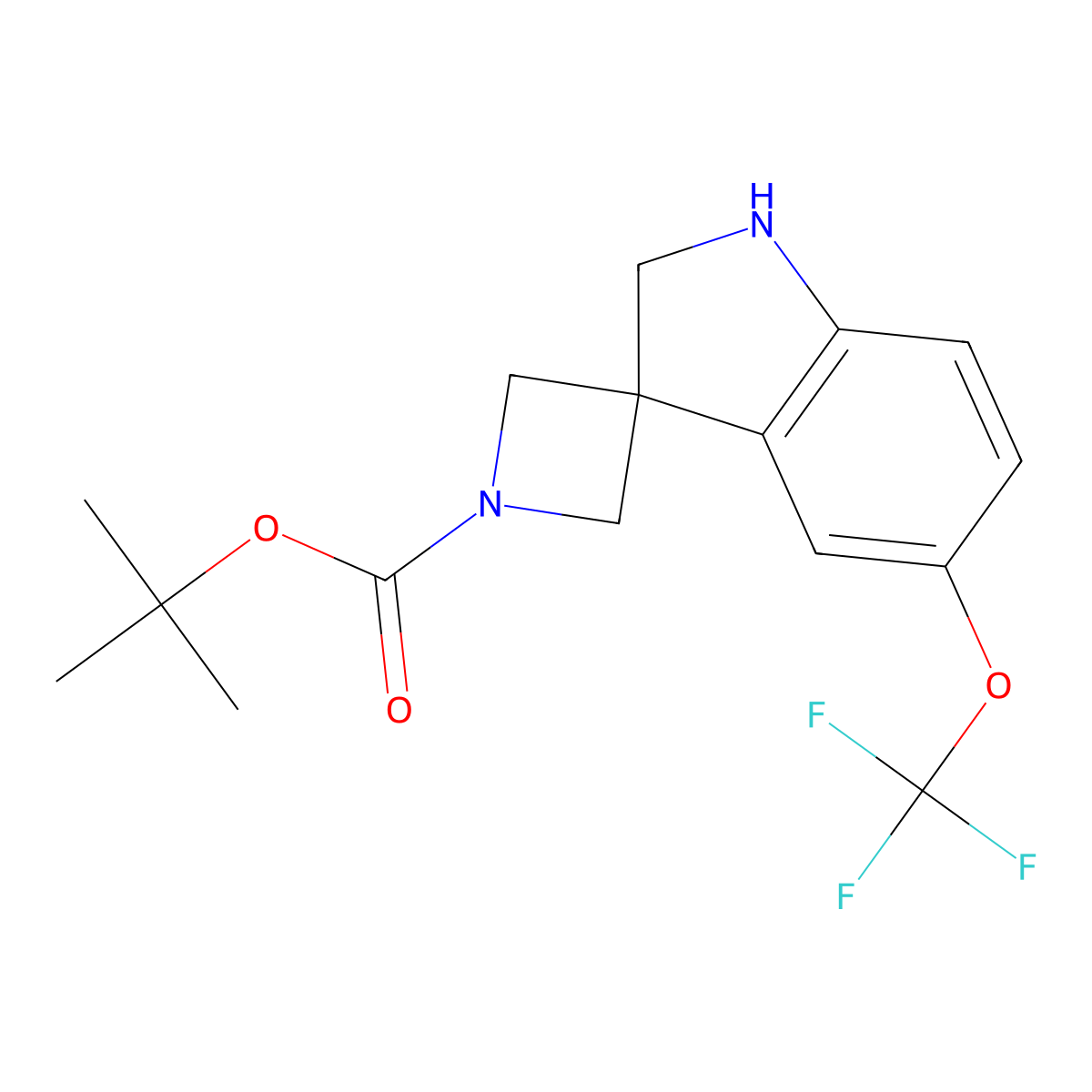tert-Butyl 5'-(trifluoromethoxy)-1',2'-dihydrospiro[azetidine-3,3'-indole]-1-carboxylate molecular structure, CAS 2059972-20-0