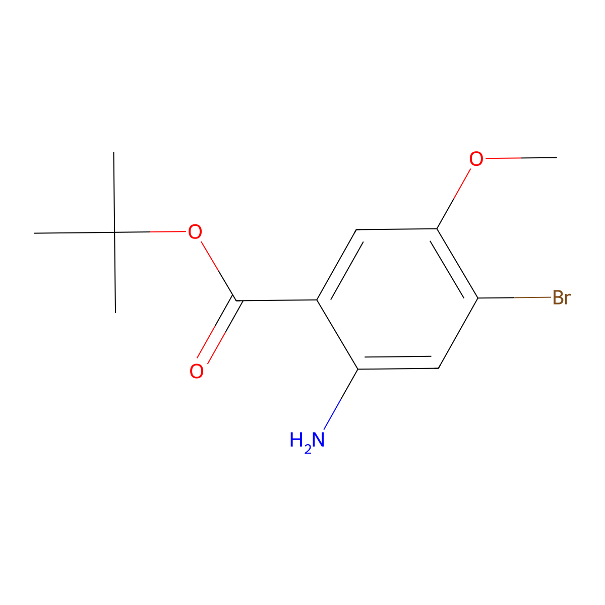 tert-Butyl 2-amino-4-bromo-5-methoxybenzoate molecular structure, CAS 2059972-23-3