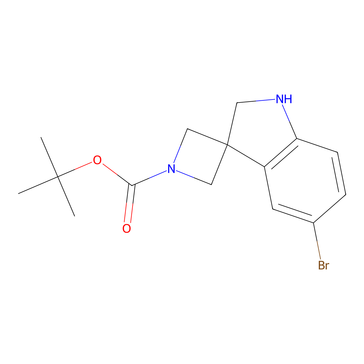 tert-Butyl 5'-bromo-1',2'-dihydrospiro[azetidine-3,3'-indole]-1-carboxylate molecular structure, CAS 2059972-24-4