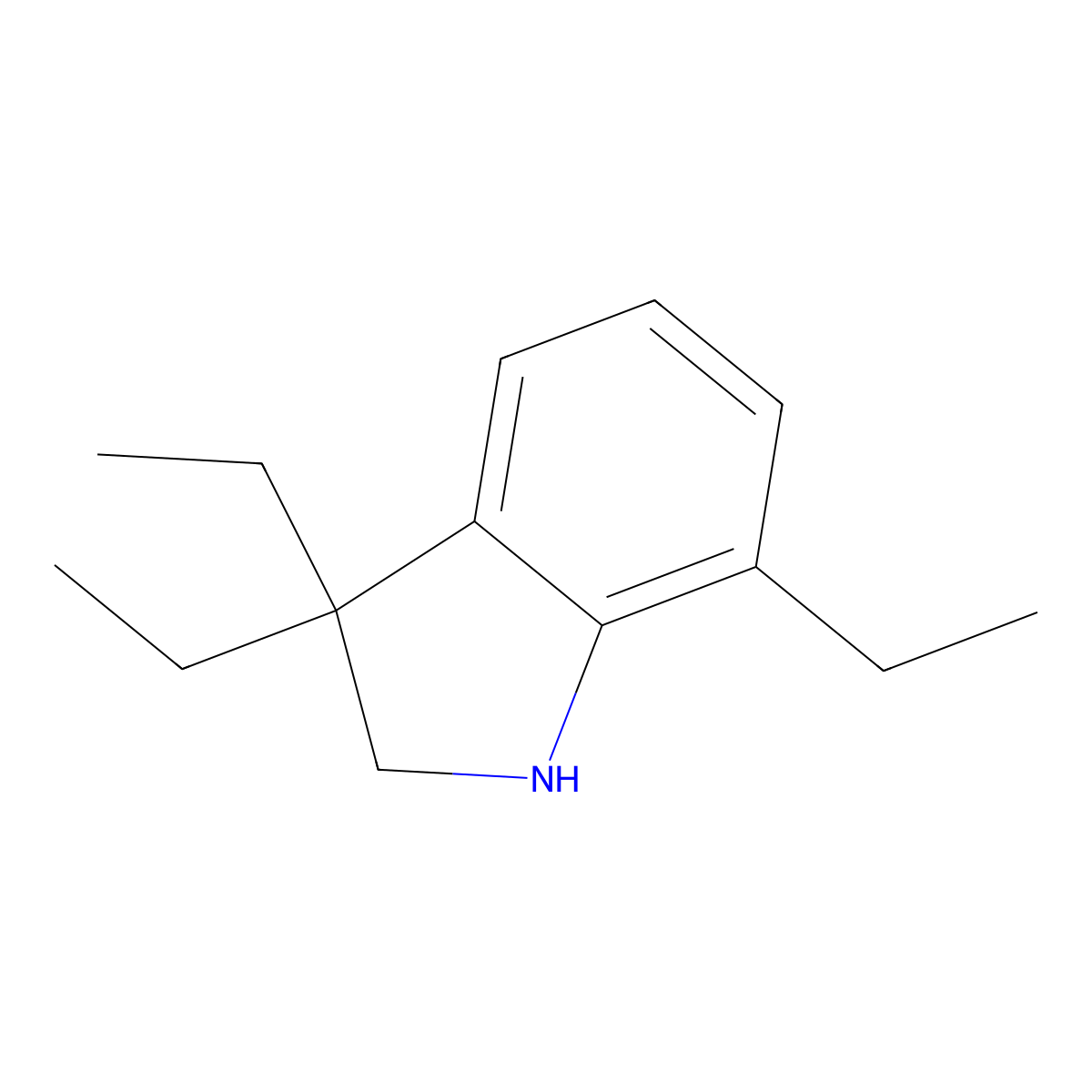 3,3,7-Triethyl-2,3-dihydro-1H-indole molecular structure, CAS 2059972-28-8