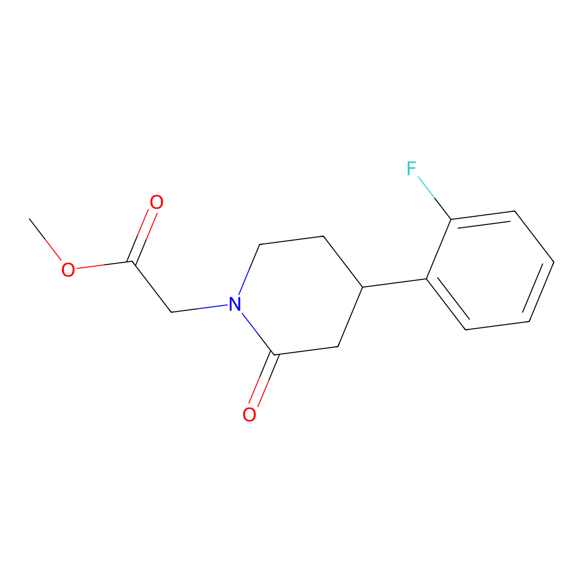 Methyl 2-[4-(2-fluorophenyl)-2-oxopiperidin-1-yl]acetate molecular structure, CAS 2059972-30-2