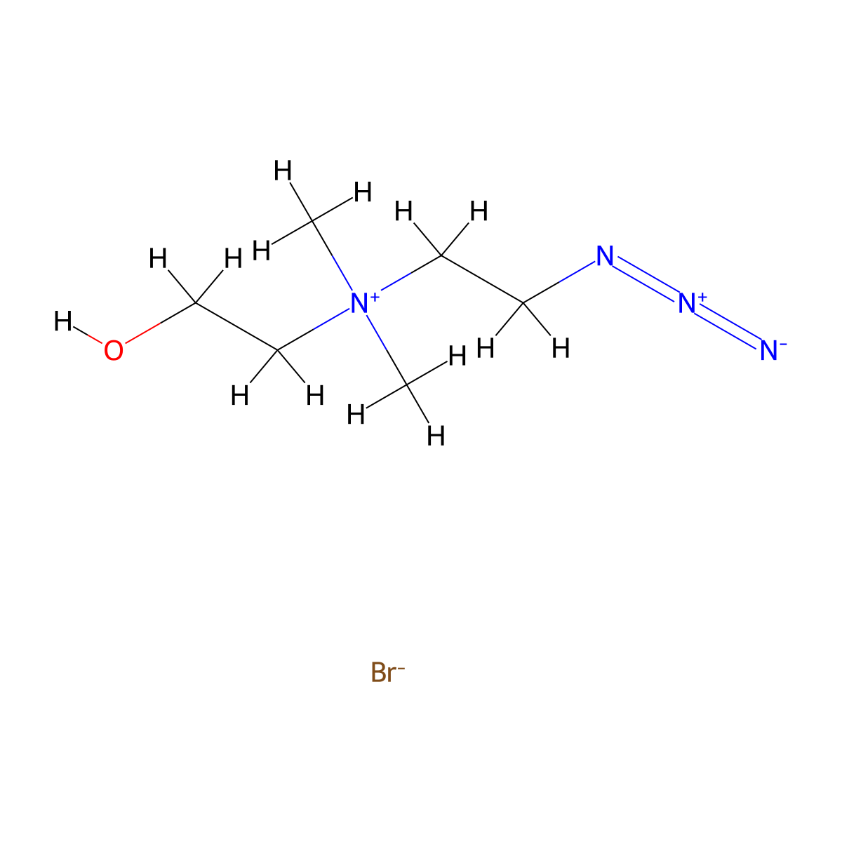 (2-Azidoethyl)(2-hydroxyethyl)dimethylazanium bromide molecular structure, CAS 2059973-54-3