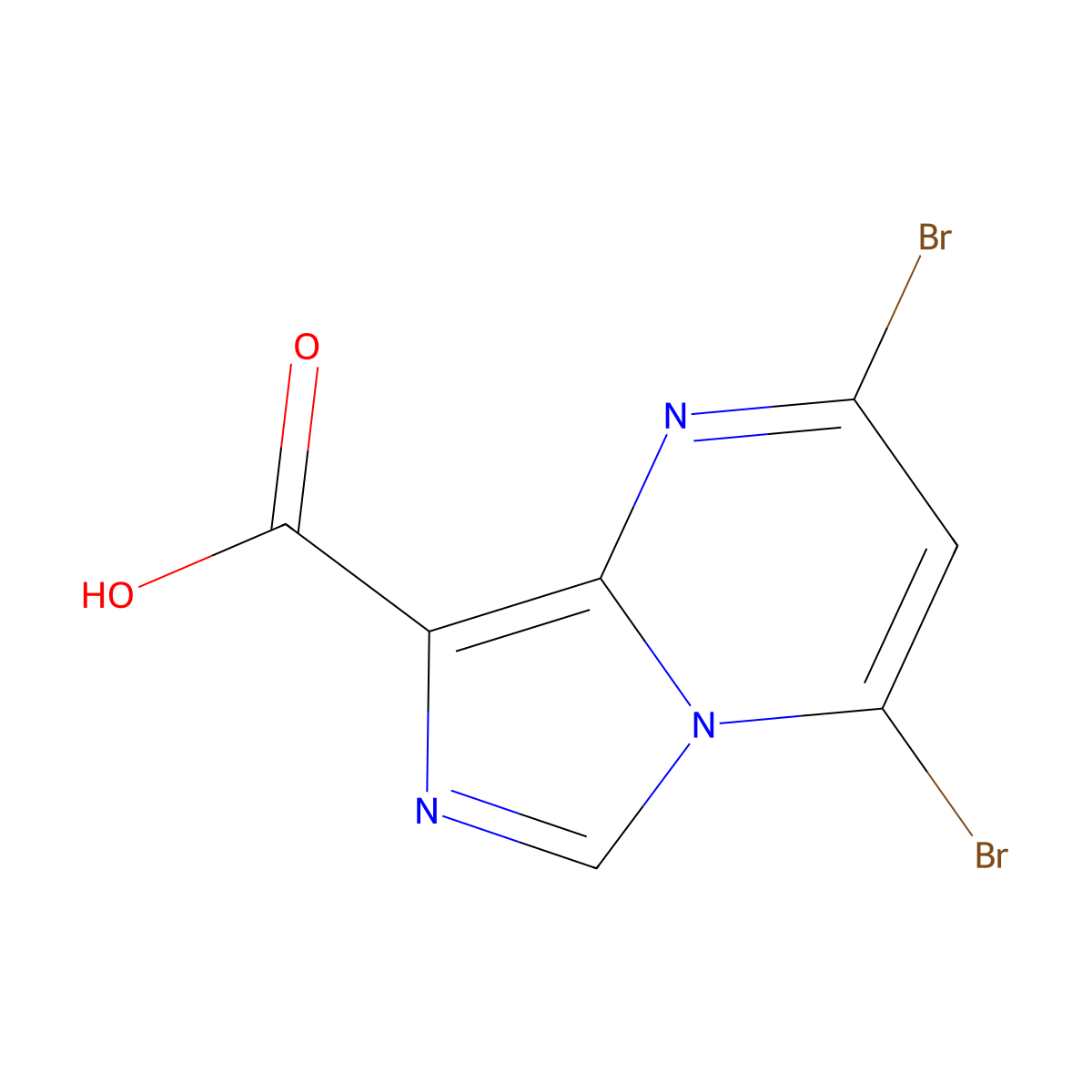 2,4-Dibromoimidazo[1,5-a]pyrimidine-8-carboxylic acid molecular structure, CAS 2059974-26-2