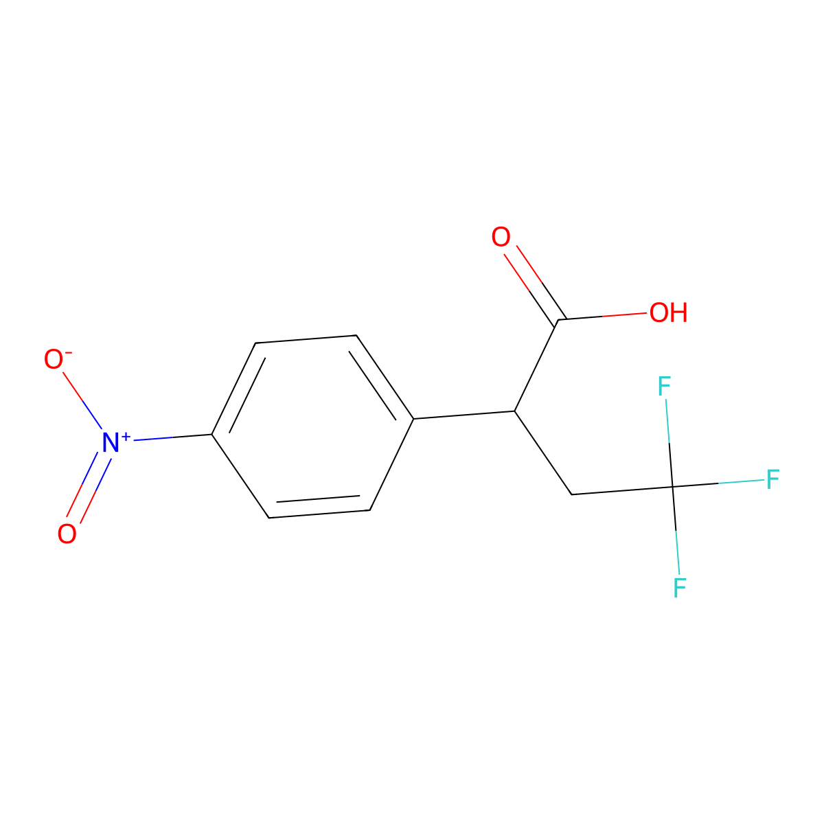 4,4,4-Trifluoro-2-(4-nitrophenyl)butanoic acid molecular structure, CAS 2059974-27-3