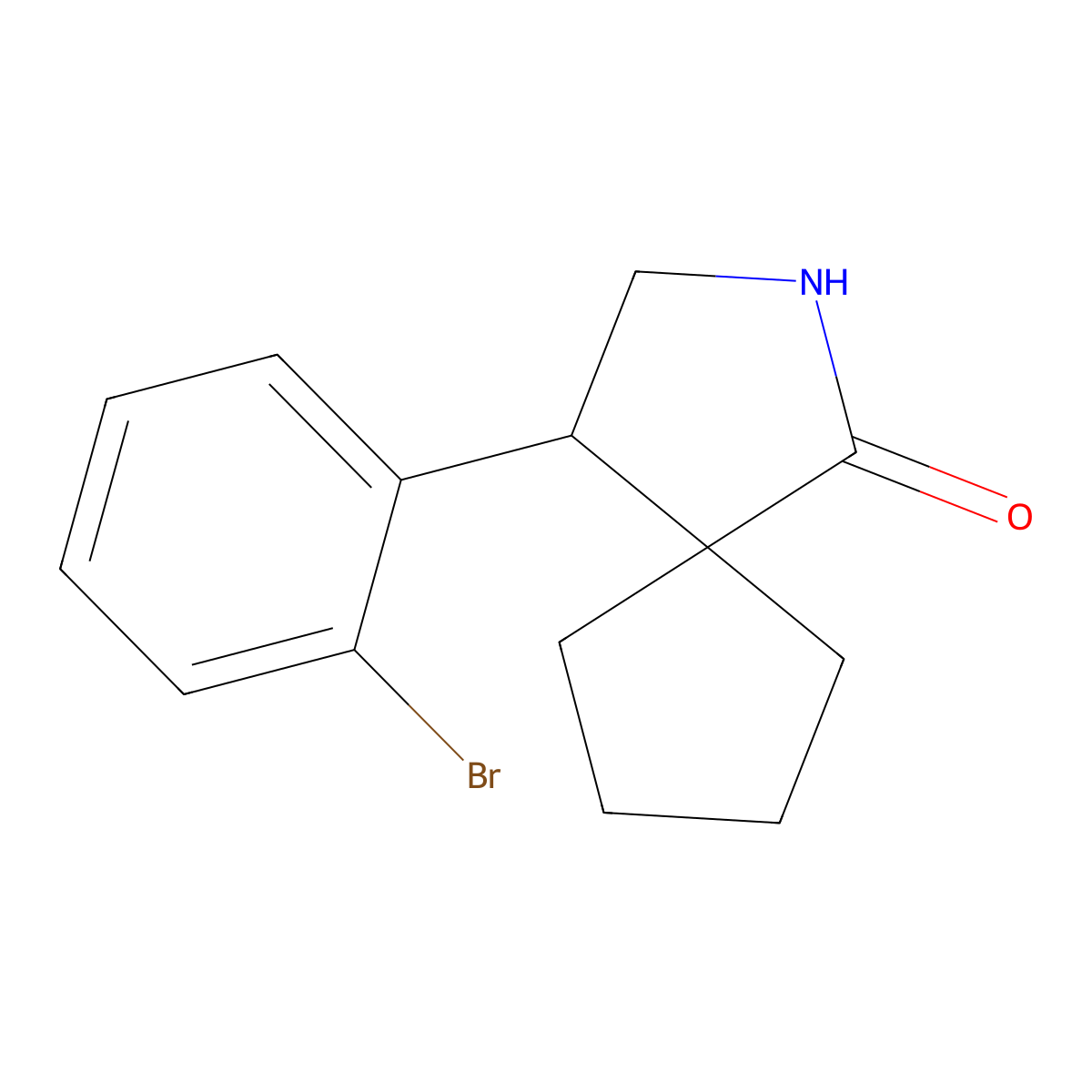 4-(2-Bromophenyl)-2-azaspiro[4.4]nonan-1-one molecular structure, CAS 2059974-31-9