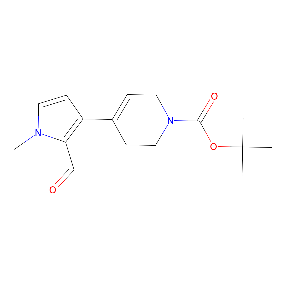 tert-Butyl 4-(2-formyl-1-methyl-1H-pyrrol-3-yl)-1,2,3,6-tetrahydropyridine-1-carboxylate molecular structure, CAS 2059974-32-0