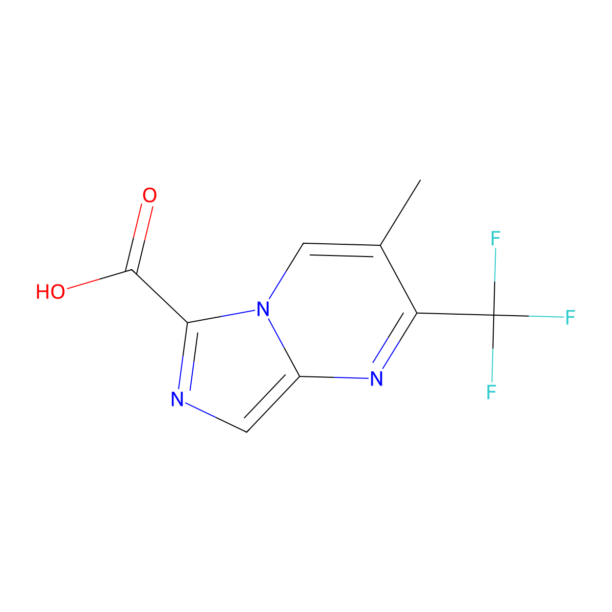 3-Methyl-2-(trifluoromethyl)imidazo[1,5-a]pyrimidine-6-carboxylic acid molecular structure, CAS 2059974-33-1