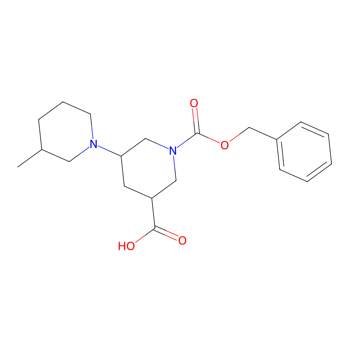 1-[(Benzyloxy)carbonyl]-5-(3-methylpiperidin-1-yl)piperidine-3-carboxylic acid molecular structure, CAS 2059974-36-4