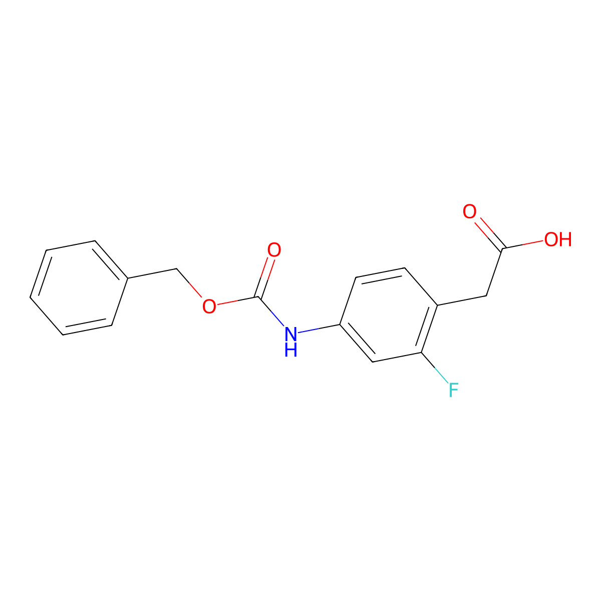 2-(4-{[(Benzyloxy)carbonyl]amino}-2-fluorophenyl)acetic acid molecular structure, CAS 2059974-39-7