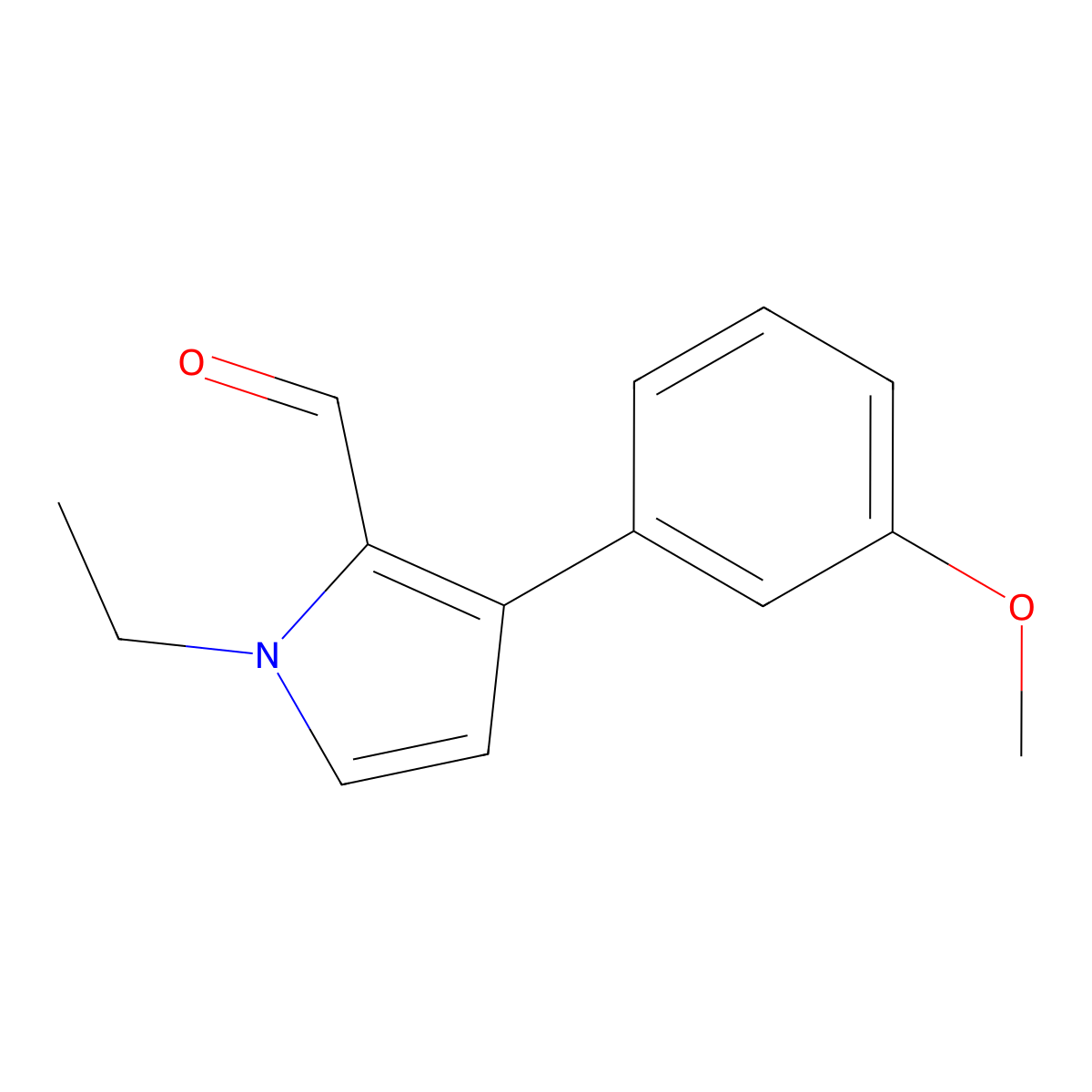 1-Ethyl-3-(3-methoxyphenyl)-1H-pyrrole-2-carbaldehyde molecular structure, CAS 2059974-42-2