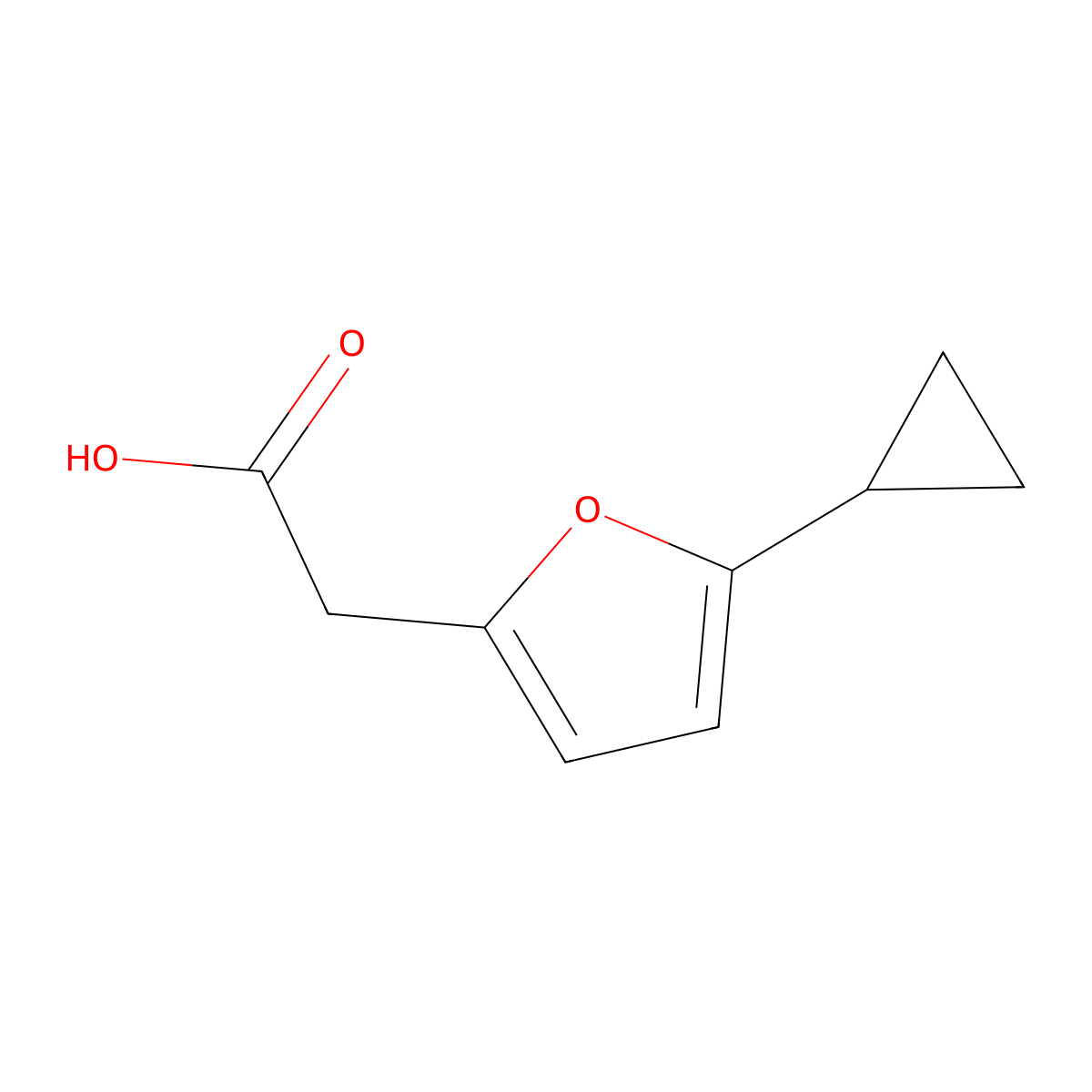 2-(5-Cyclopropylfuran-2-yl)acetic acid molecular structure, CAS 2059974-51-3