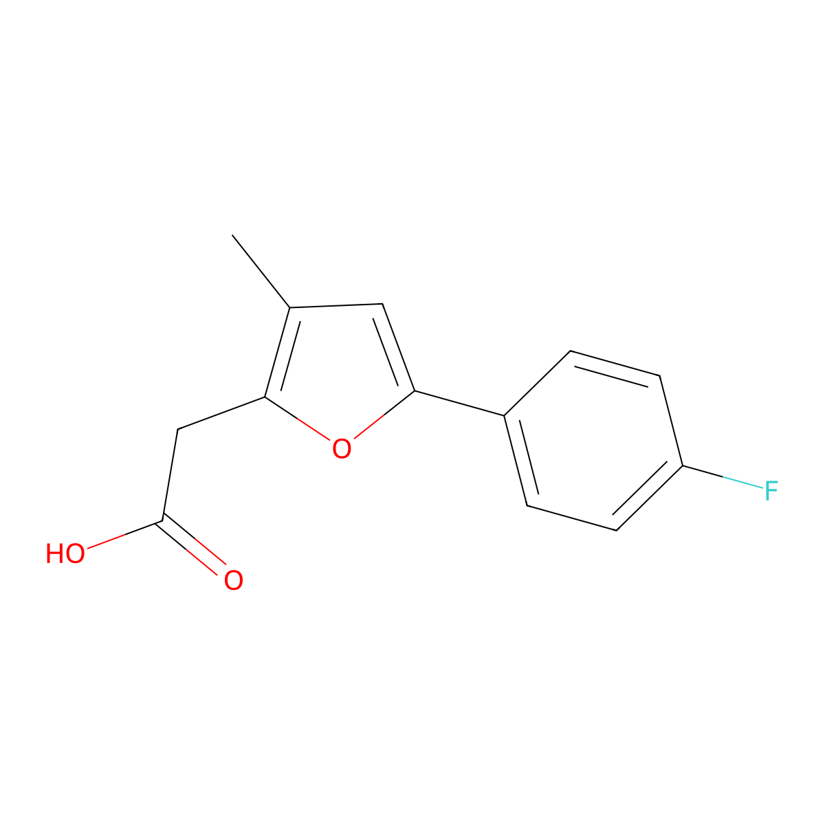 2-[5-(4-Fluorophenyl)-3-methylfuran-2-yl]acetic acid molecular structure, CAS 2059974-54-6