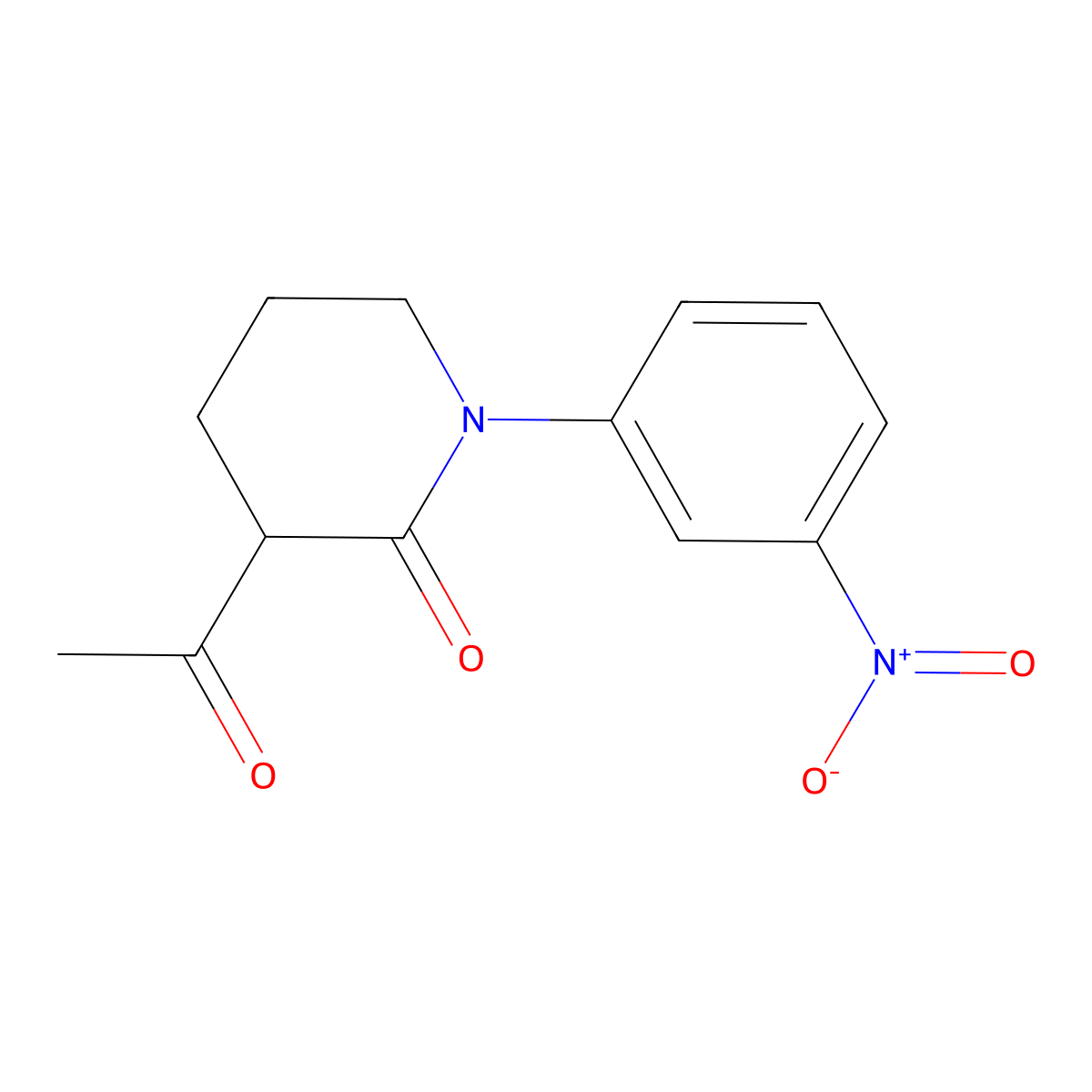 3-Acetyl-1-(3-nitrophenyl)piperidin-2-one molecular structure, CAS 2059974-64-8