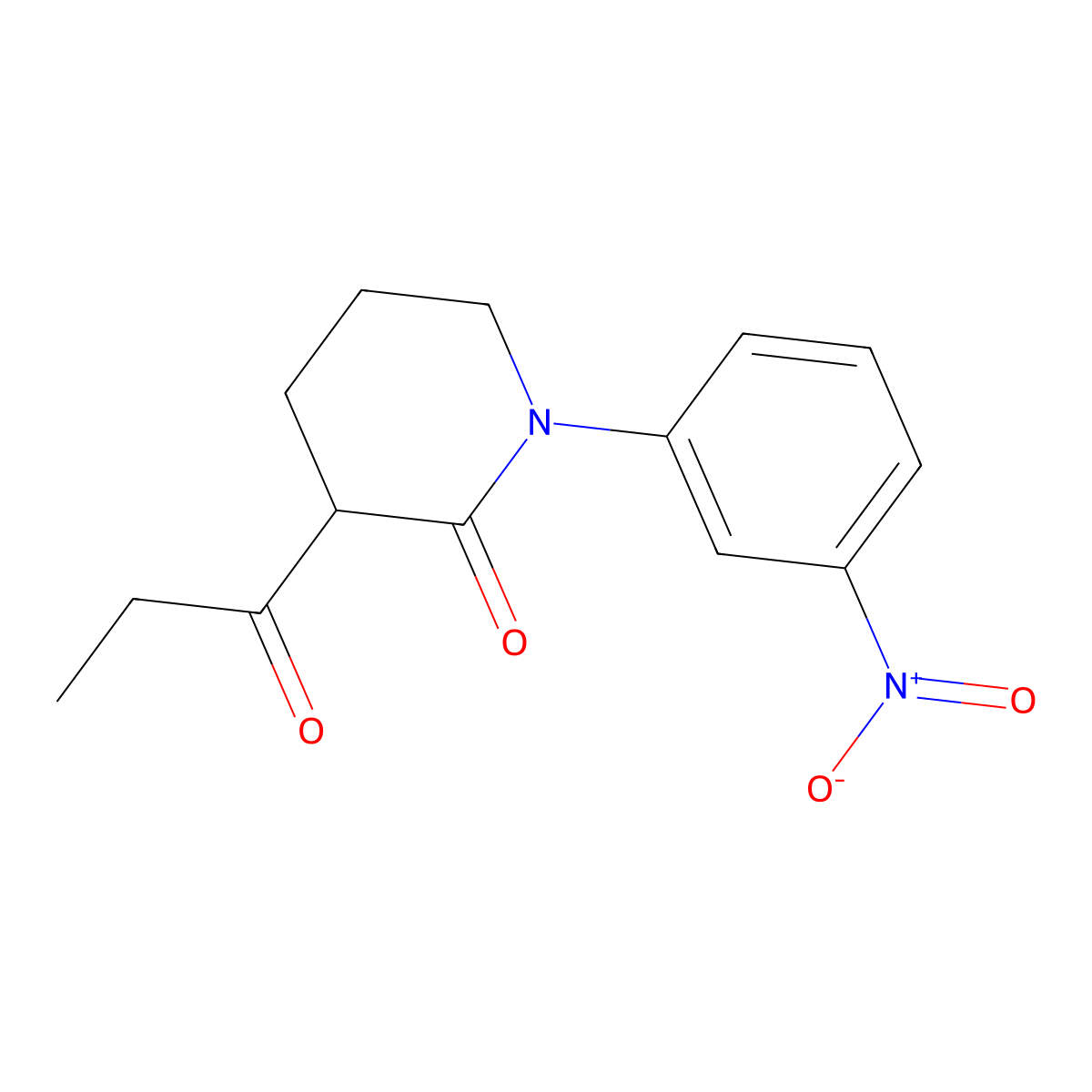 1-(3-Nitrophenyl)-3-propanoylpiperidin-2-one molecular structure, CAS 2059974-66-0
