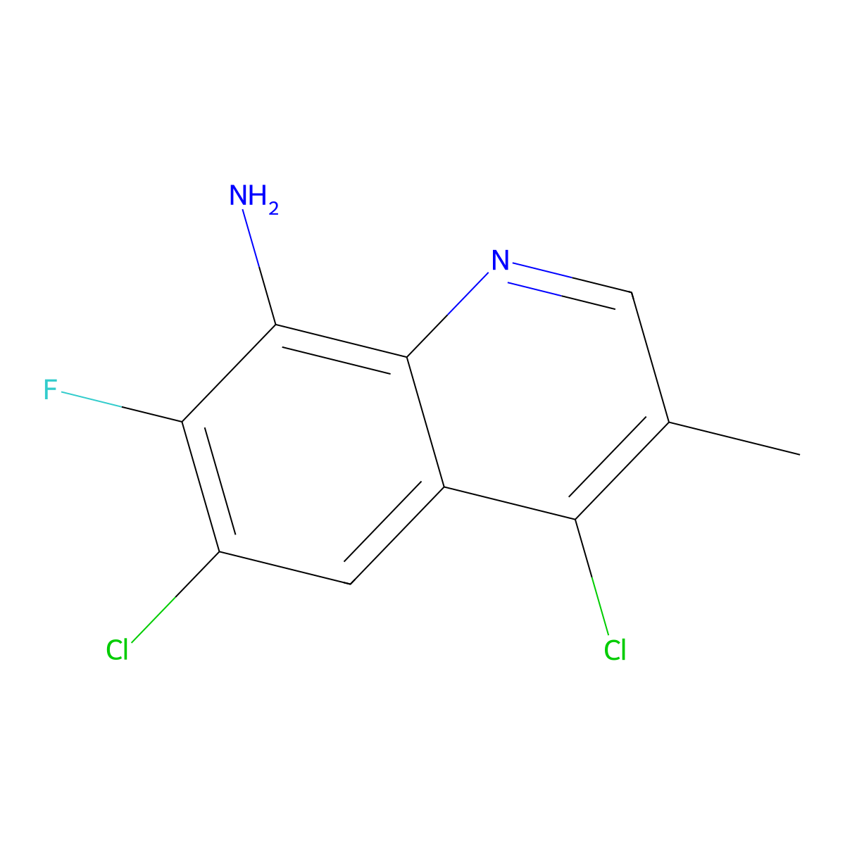 4,6-Dichloro-7-fluoro-3-methylquinolin-8-amine molecular structure, CAS 2059974-75-1