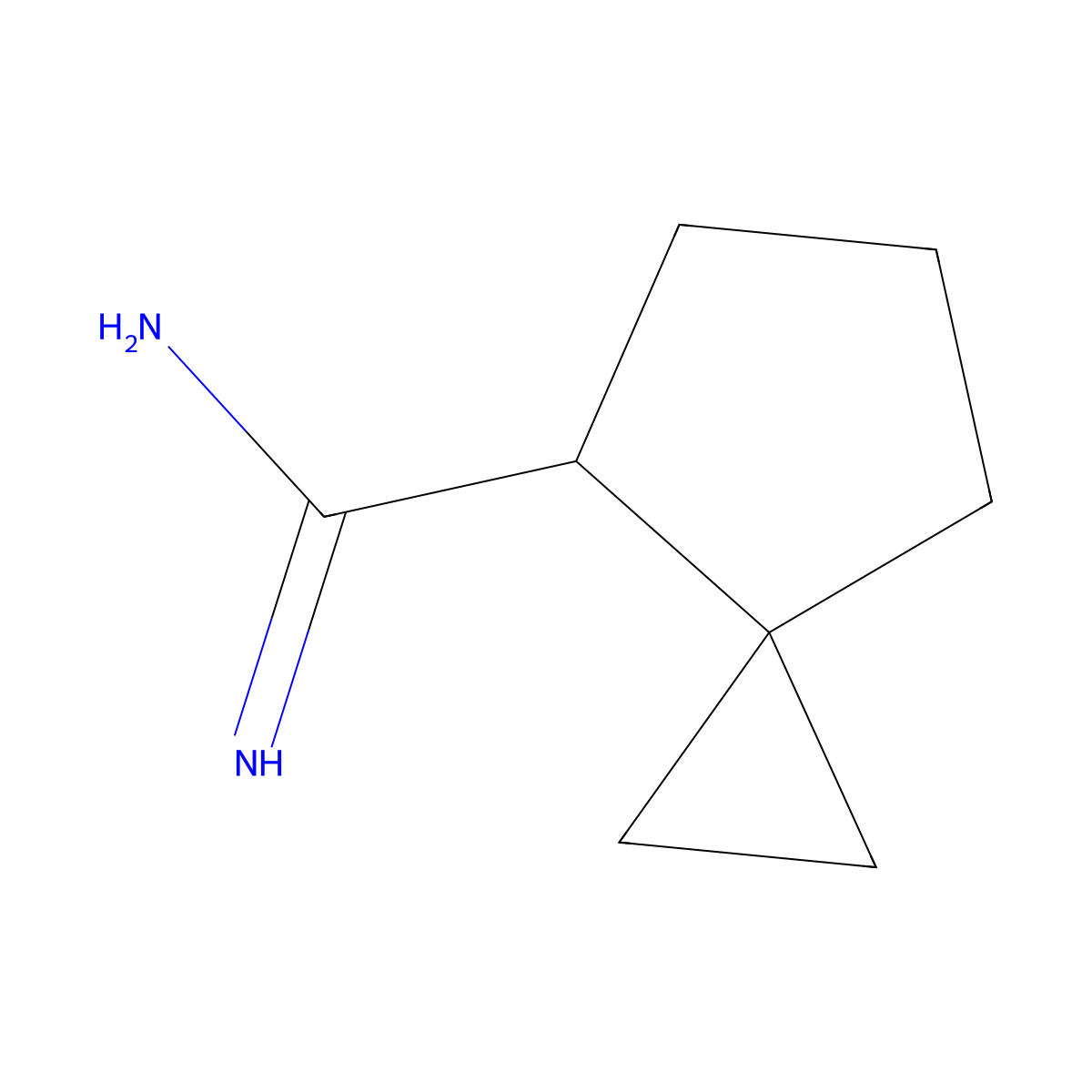 Spiro[2.4]heptane-4-carboximidamide molecular structure, CAS 2059974-77-3