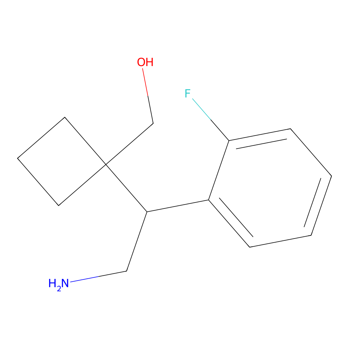 {1-[2-Amino-1-(2-fluorophenyl)ethyl]cyclobutyl}methanol molecular structure, CAS 2059974-78-4