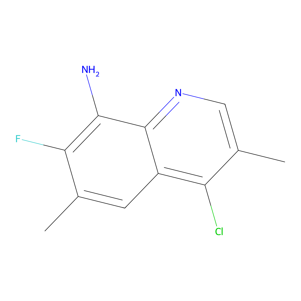 4-Chloro-7-fluoro-3,6-dimethylquinolin-8-amine molecular structure, CAS 2059974-79-5