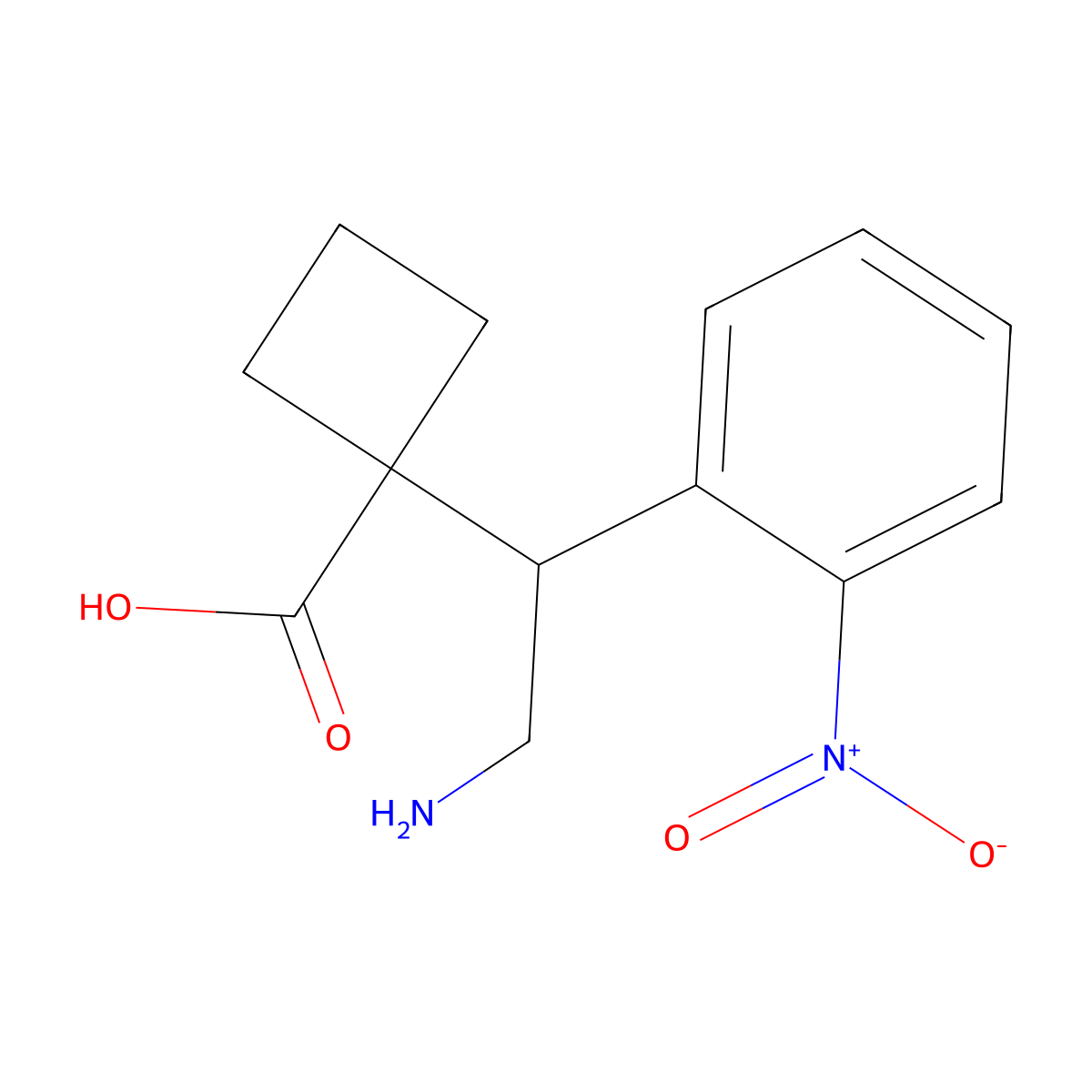 1-[2-Amino-1-(2-nitrophenyl)ethyl]cyclobutane-1-carboxylic acid molecular structure, CAS 2059974-83-1