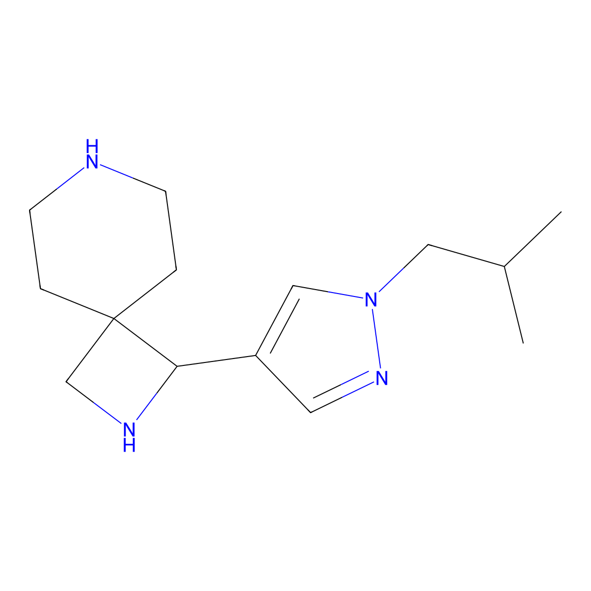 1-[1-(2-Methylpropyl)-1H-pyrazol-4-yl]-2,7-diazaspiro[3.5]nonane molecular structure, CAS 2059974-89-7