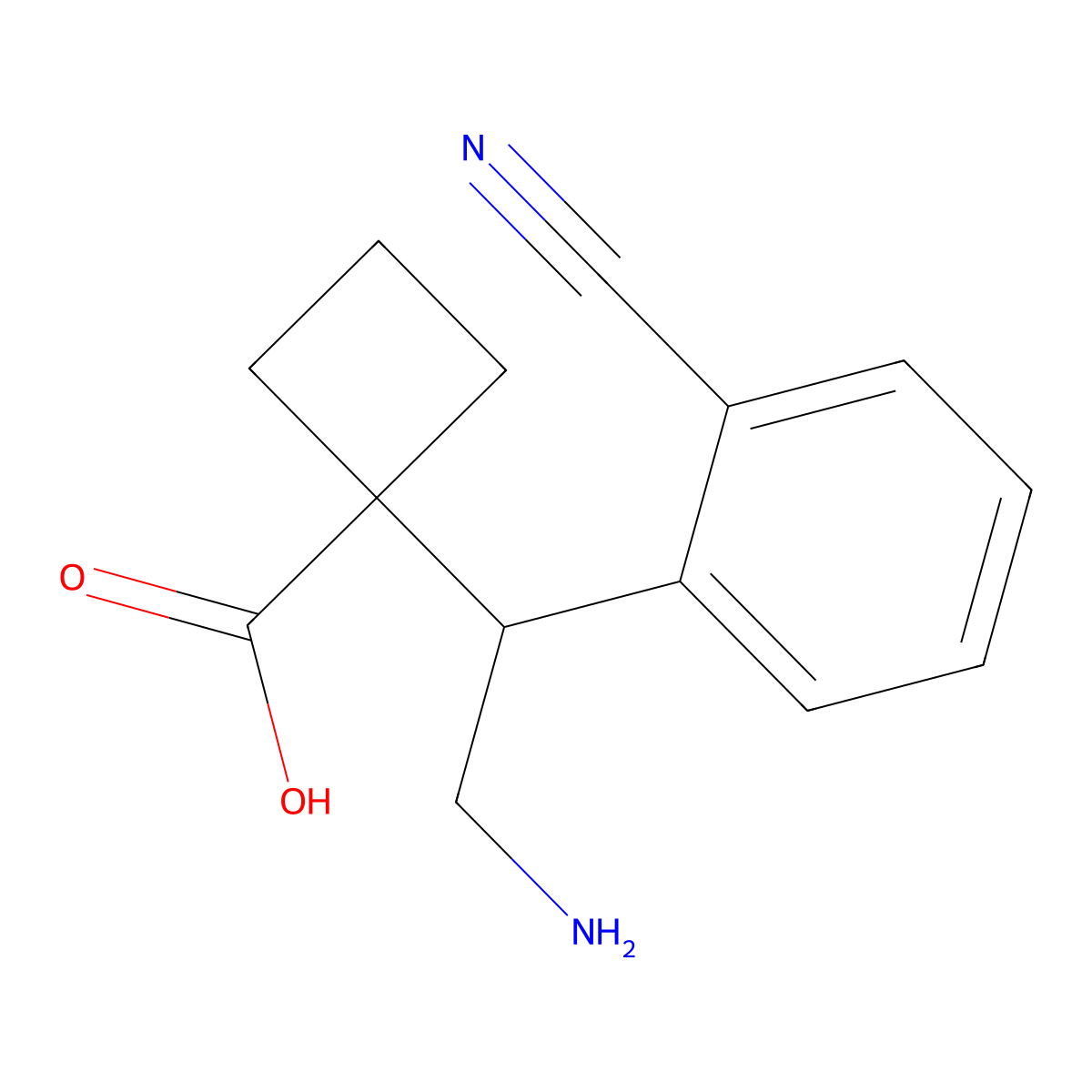 1-[2-Amino-1-(2-cyanophenyl)ethyl]cyclobutane-1-carboxylic acid molecular structure, CAS 2059974-90-0