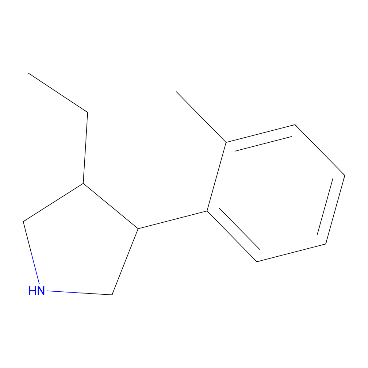 3-Ethyl-4-(2-methylphenyl)pyrrolidine molecular structure, CAS 2059974-92-2