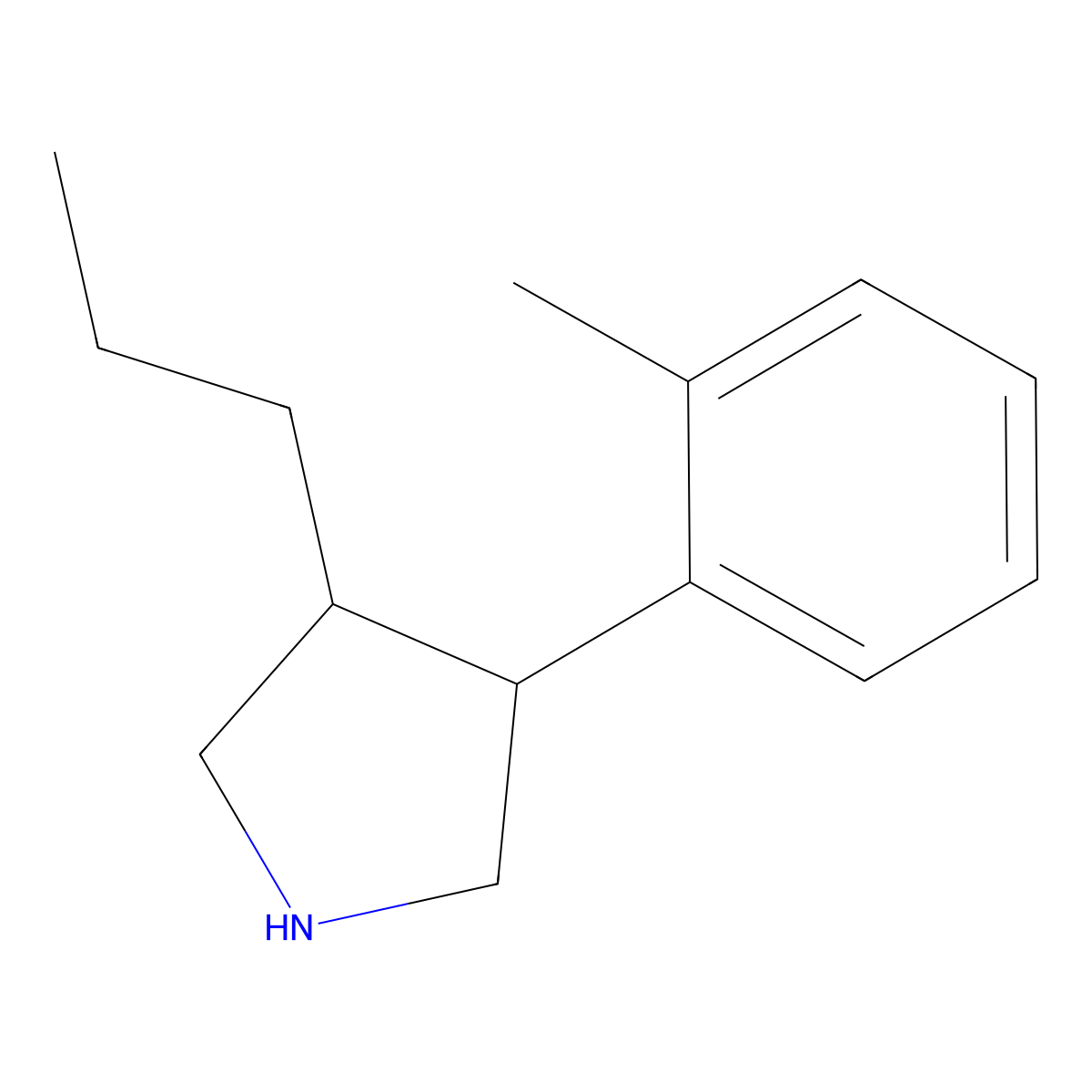 3-(2-Methylphenyl)-4-propylpyrrolidine molecular structure, CAS 2059974-94-4