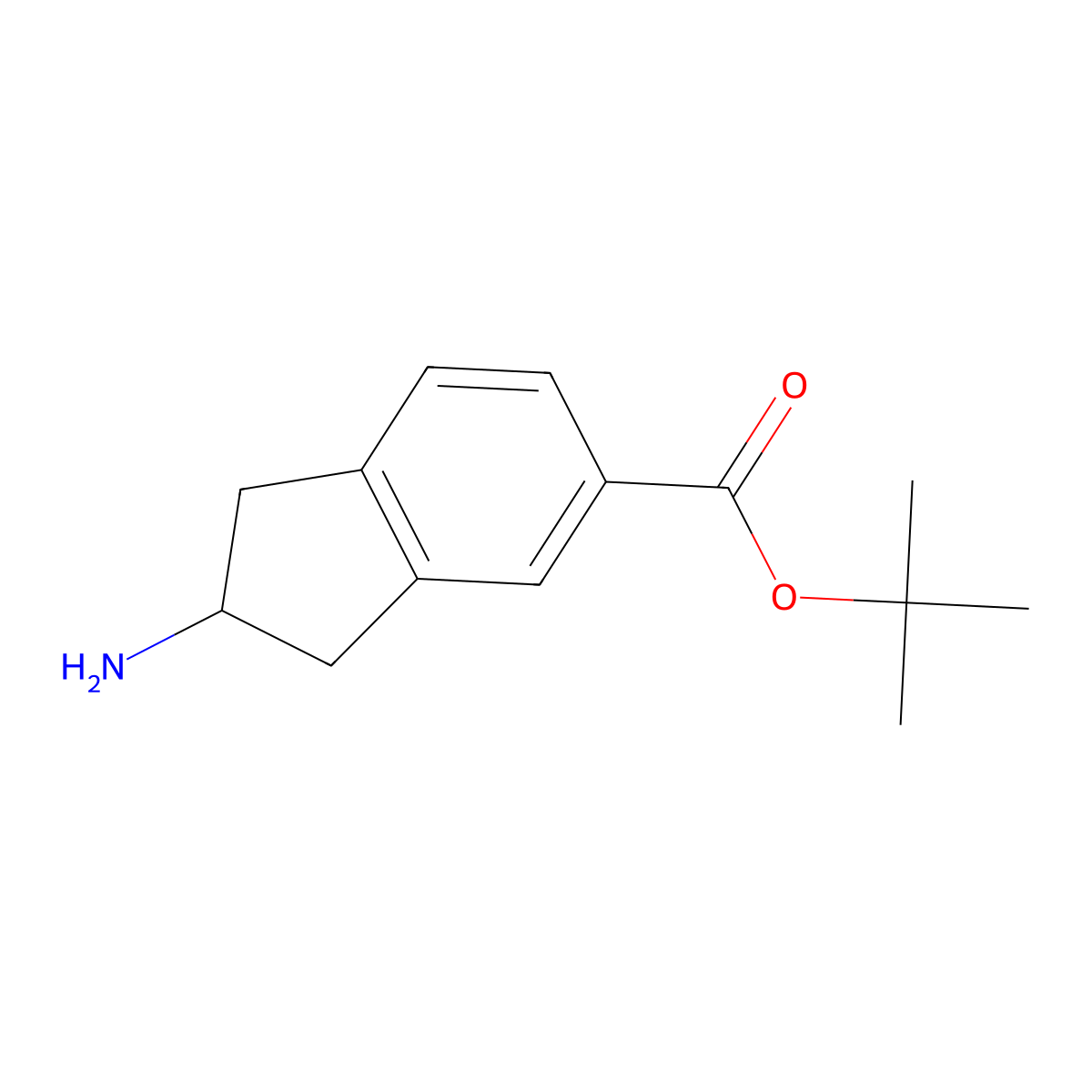 tert-butyl 2-amino-2,3-dihydro-1H-indene-5-carboxylate molecular structure, CAS 2059974-95-5