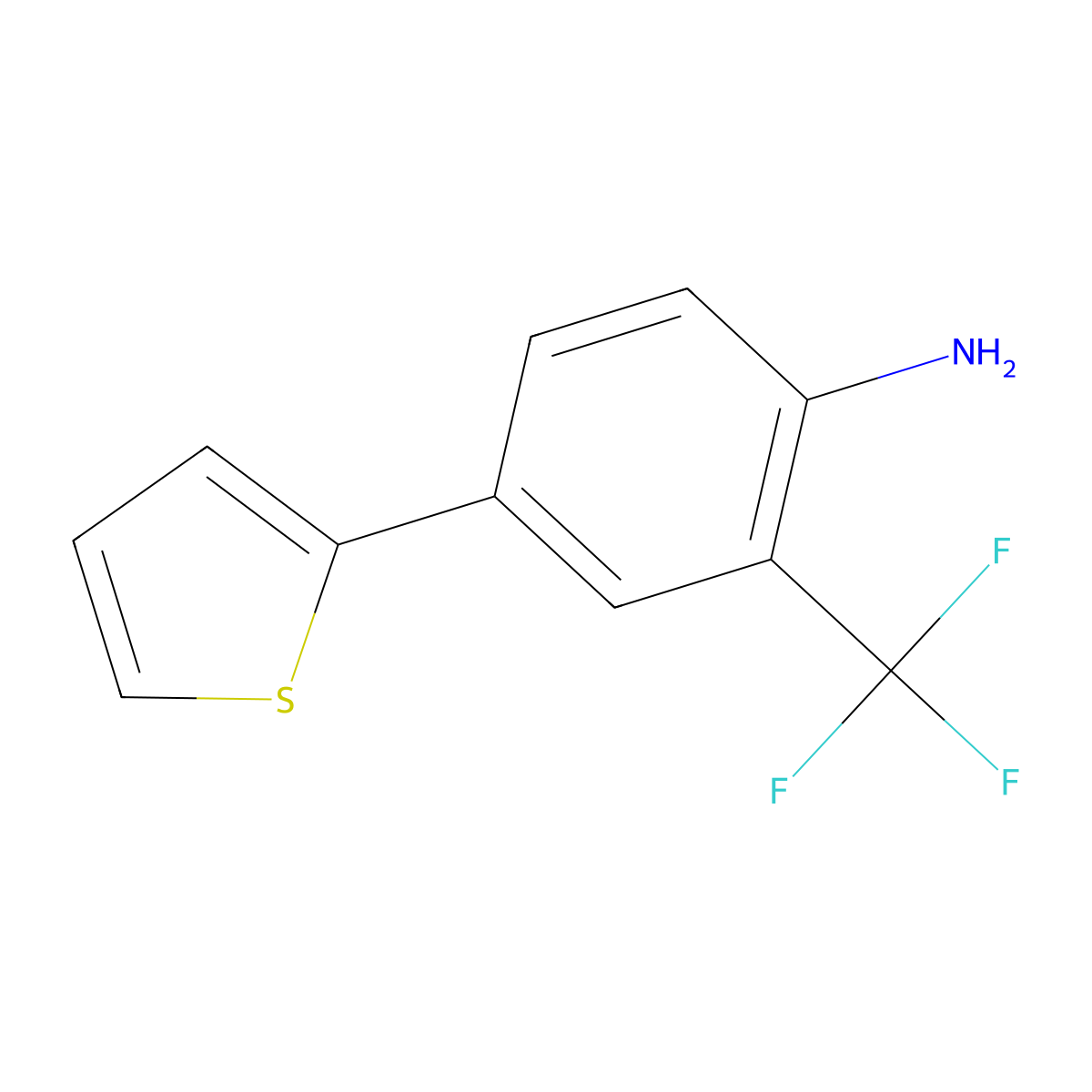 4-(Thiophen-2-yl)-2-(trifluoromethyl)aniline molecular structure, CAS 2059975-00-5