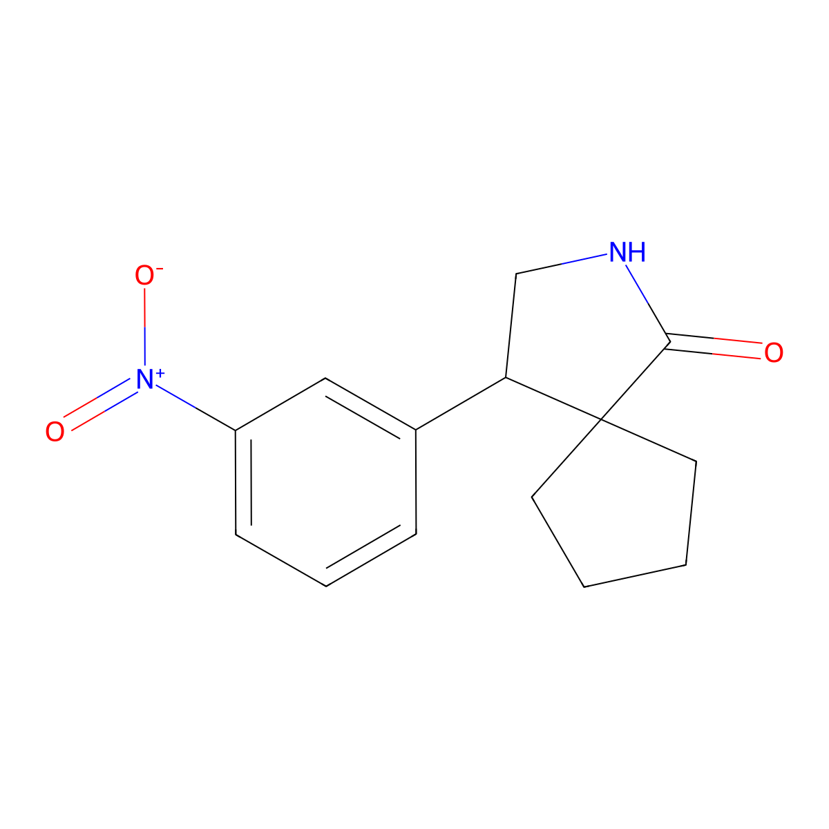 4-(3-Nitrophenyl)-2-azaspiro[4.4]nonan-1-one molecular structure, CAS 2059975-01-6