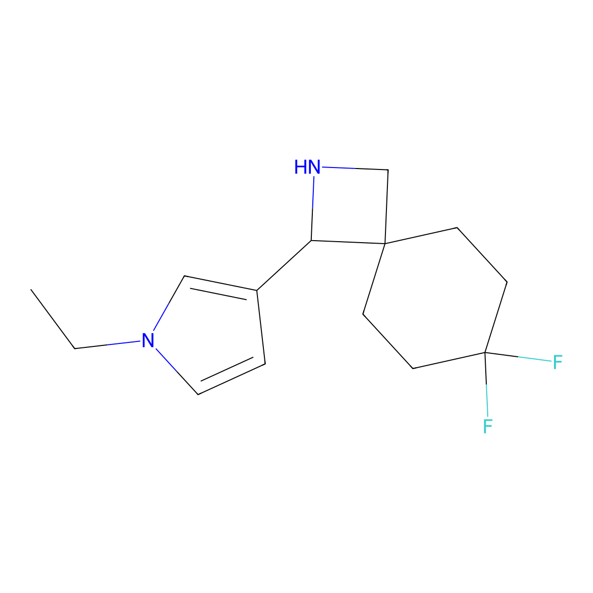 1-(1-Ethyl-1H-pyrrol-3-yl)-7,7-difluoro-2-azaspiro[3.5]nonane molecular structure, CAS 2059975-02-7