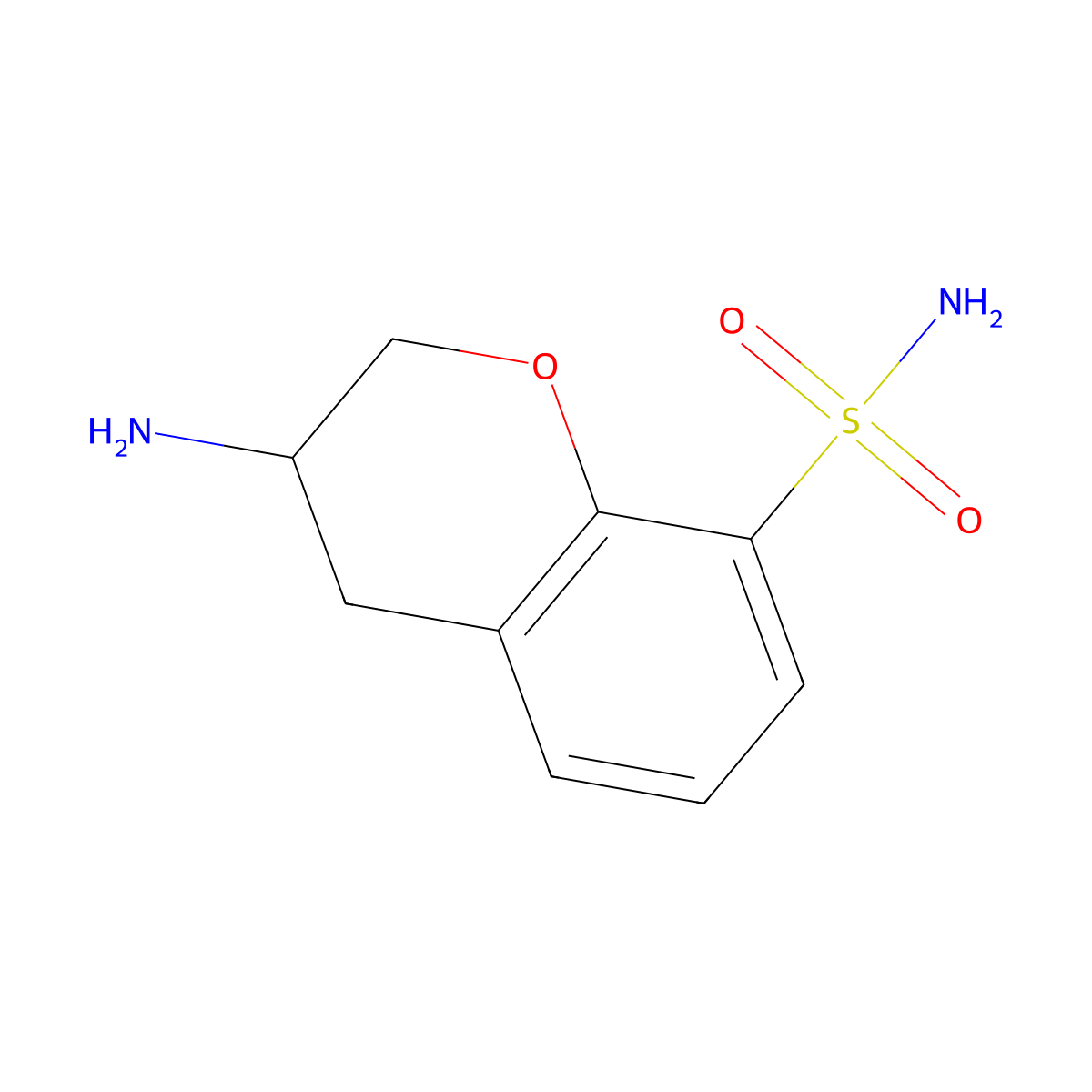 3-Amino-3,4-dihydro-2H-1-benzopyran-8-sulfonamide molecular structure, CAS 2059975-06-1