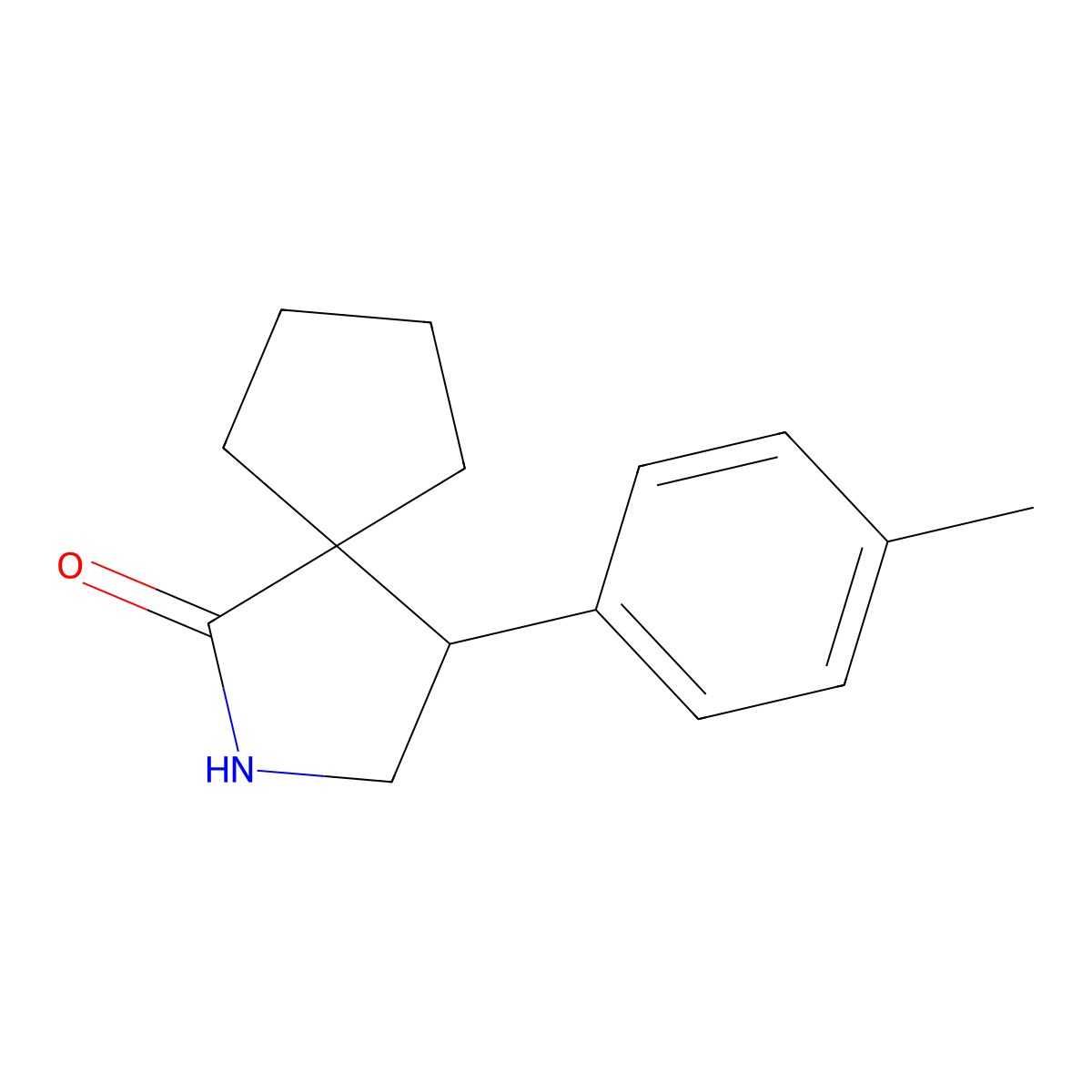 4-(4-Methylphenyl)-2-azaspiro[4.4]nonan-1-one molecular structure, CAS 2059975-07-2