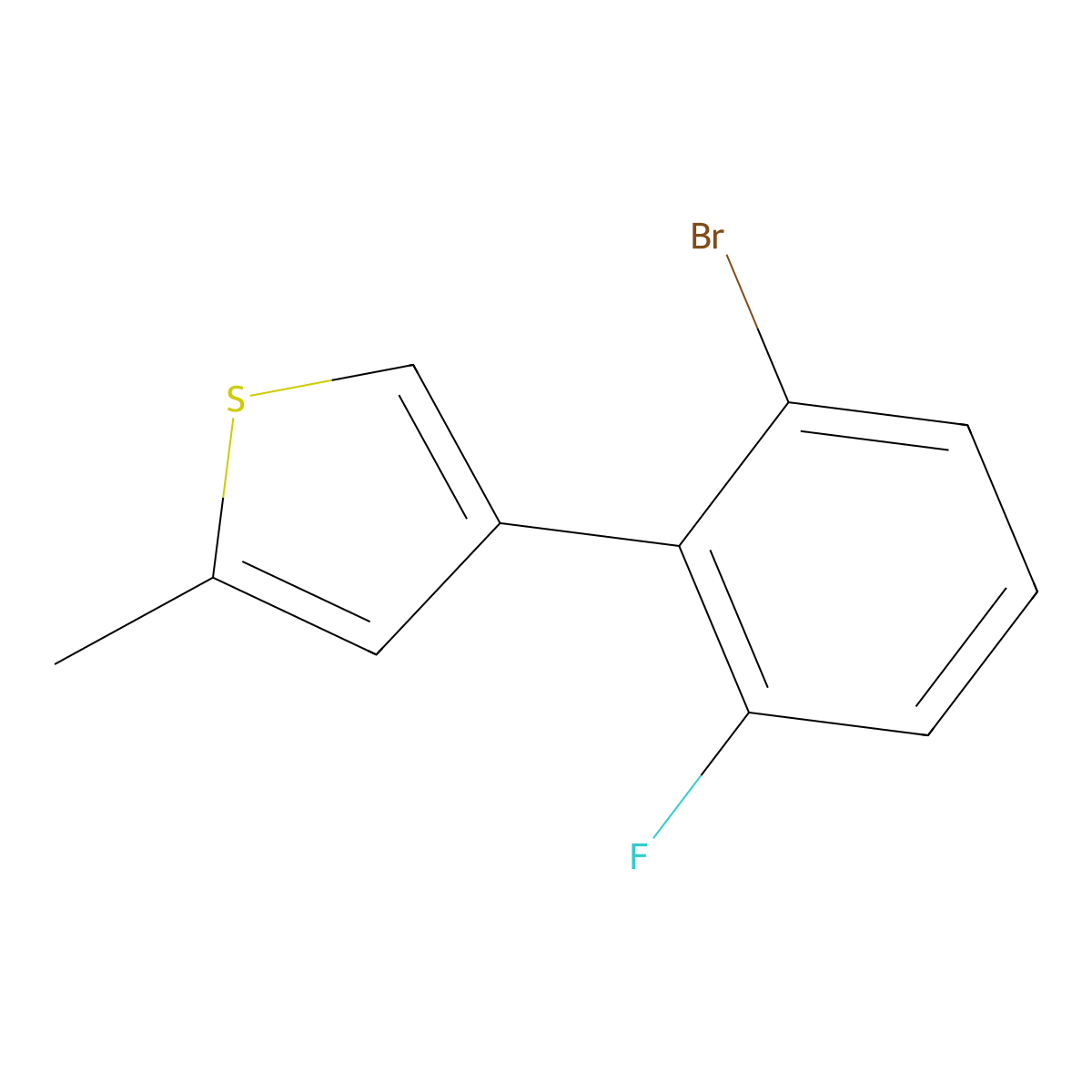 4-(2-Bromo-6-fluorophenyl)-2-methylthiophene molecular structure, CAS 2059975-12-9