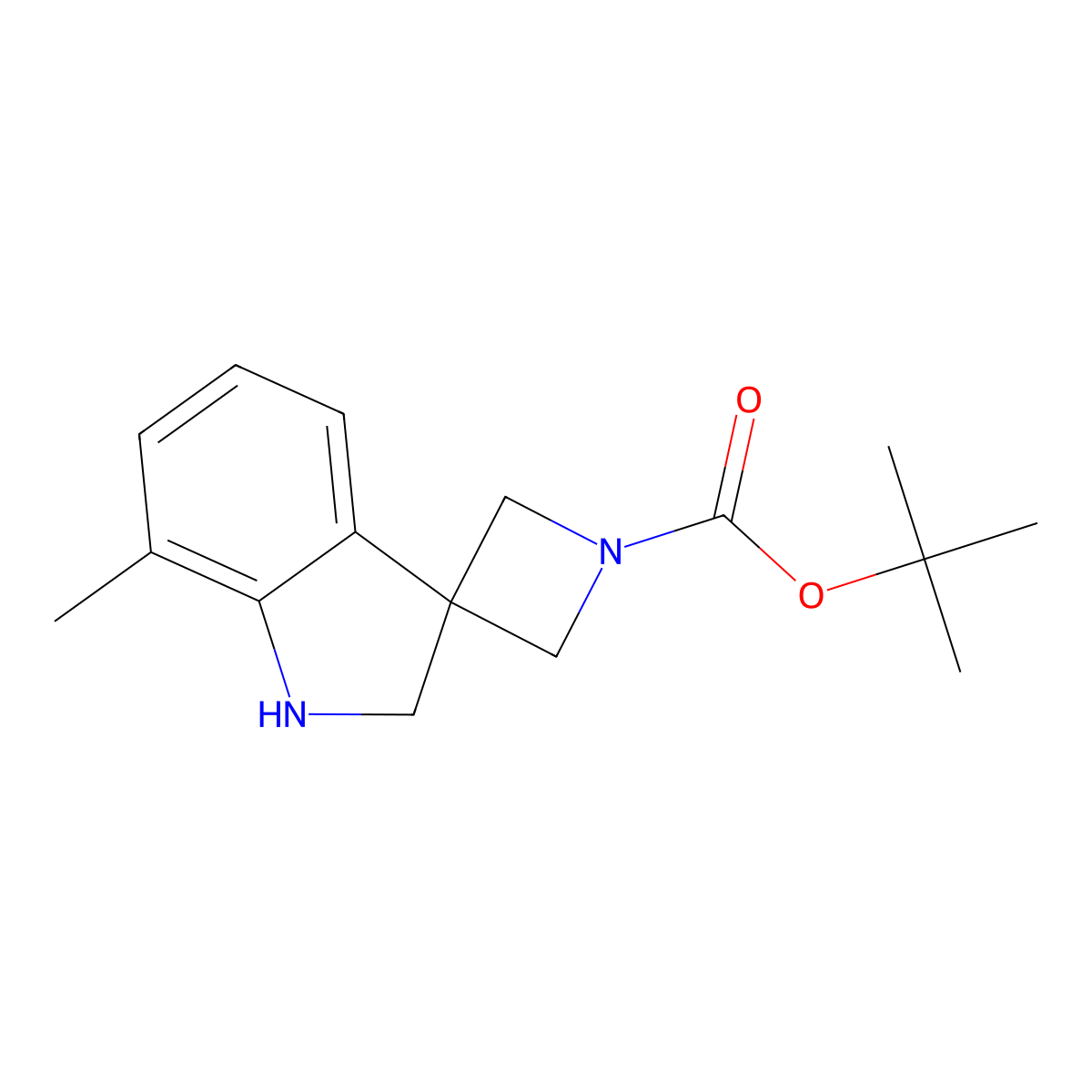 tert-Butyl 7'-methyl-1',2'-dihydrospiro[azetidine-3,3'-indole]-1-carboxylate molecular structure, CAS 2059975-27-6