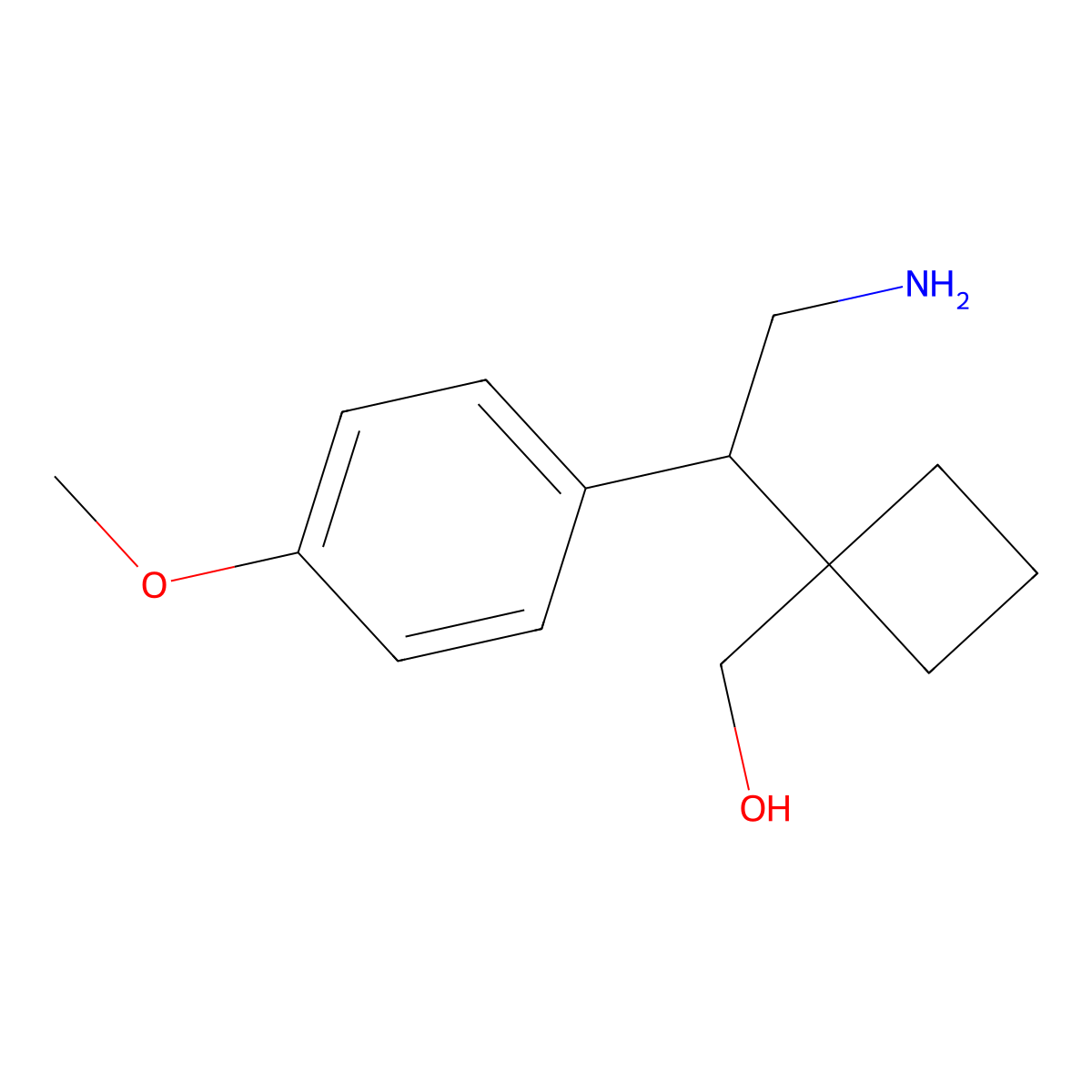 {1-[2-Amino-1-(4-methoxyphenyl)ethyl]cyclobutyl}methanol molecular structure, CAS 2059975-28-7