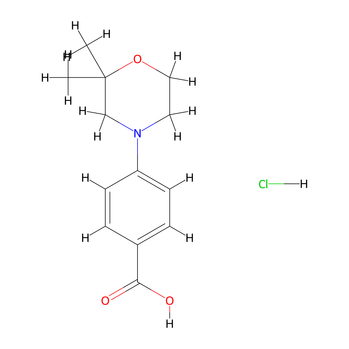 4-(2,2-Dimethylmorpholin-4-yl)benzoic acid hydrochloride molecular structure, CAS 2059975-31-2