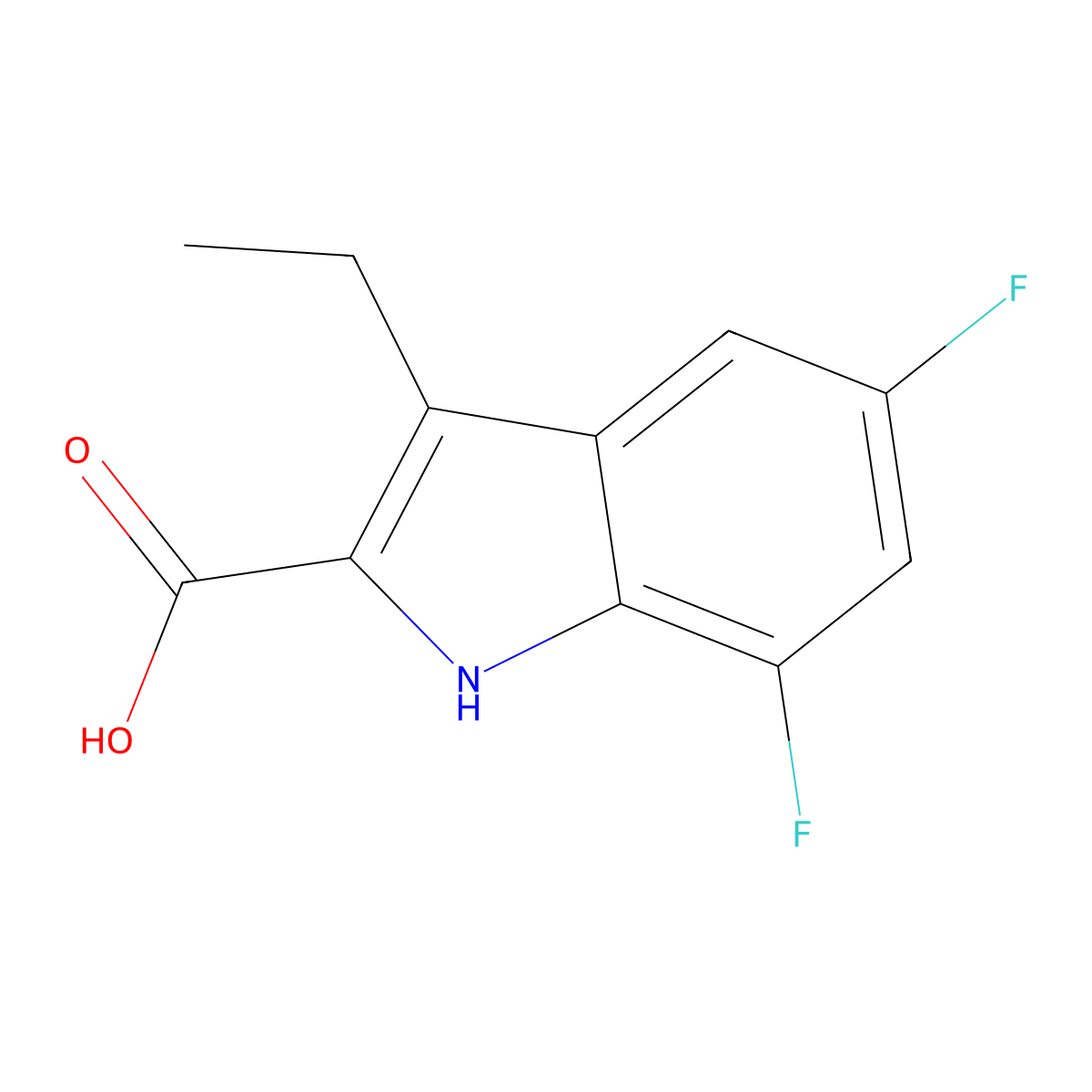 3-Ethyl-5,7-difluoro-1H-indole-2-carboxylic acid molecular structure, CAS 2059975-33-4