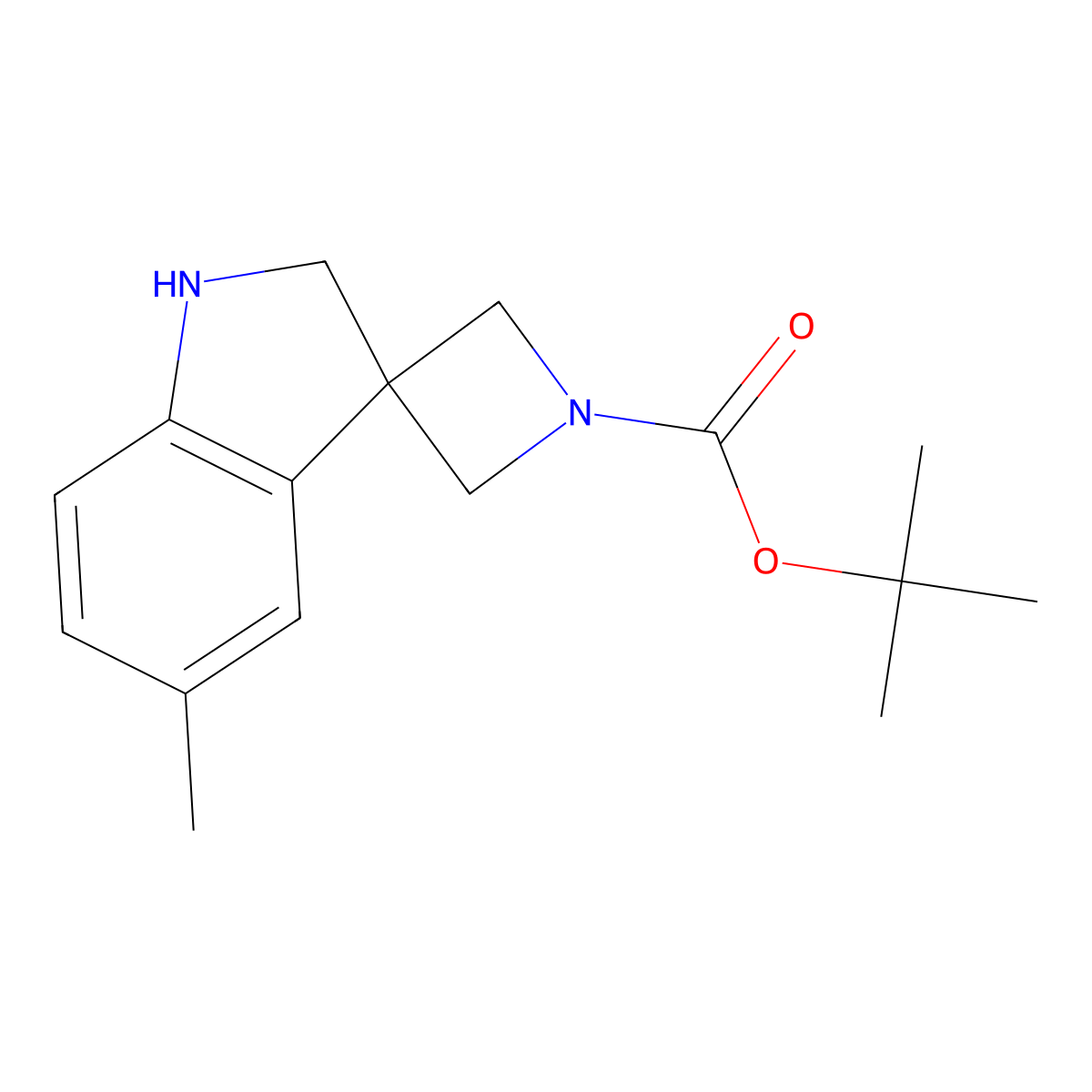tert-Butyl 5'-methyl-1',2'-dihydrospiro[azetidine-3,3'-indole]-1-carboxylate molecular structure, CAS 2059975-34-5