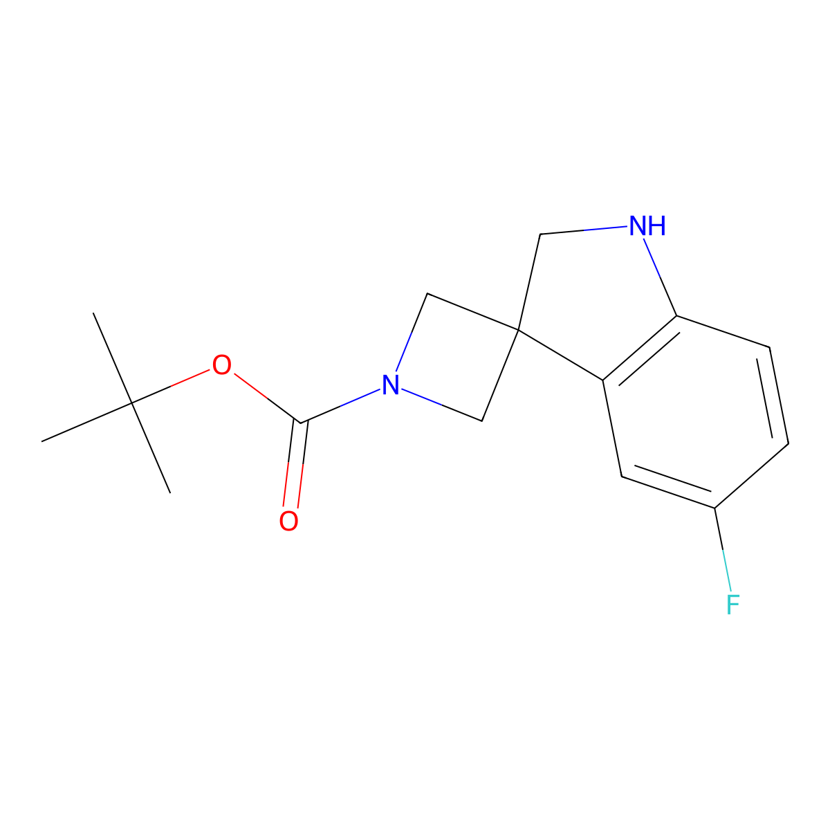 tert-Butyl 5'-fluoro-1',2'-dihydrospiro[azetidine-3,3'-indole]-1-carboxylate molecular structure, CAS 2059975-37-8