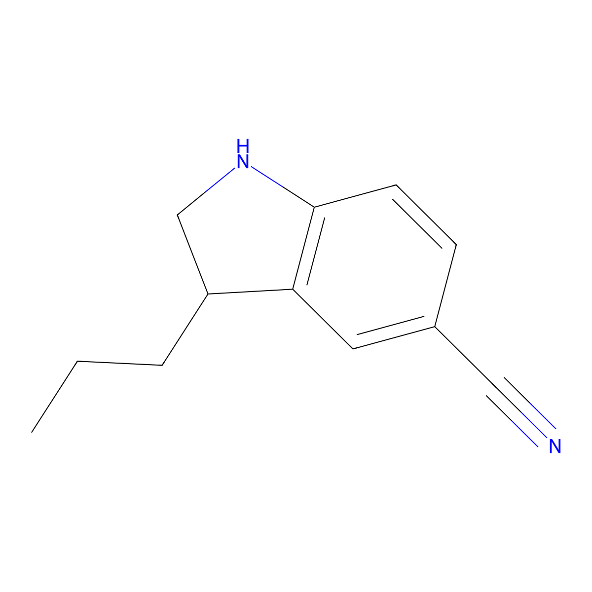 3-Propyl-2,3-dihydro-1H-indole-5-carbonitrile molecular structure, CAS 2059975-40-3