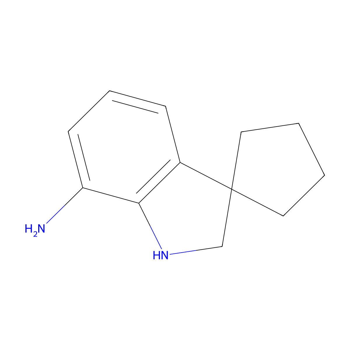 1',2'-Dihydrospiro[cyclopentane-1,3'-indole]-7'-amine molecular structure, CAS 2059975-49-2