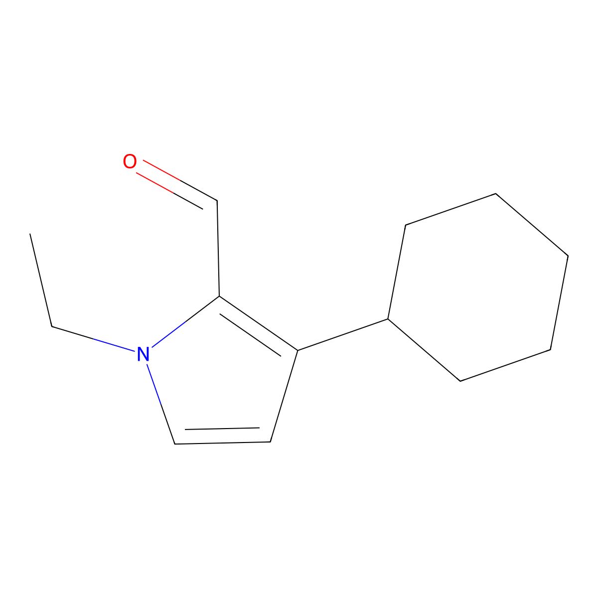 3-Cyclohexyl-1-ethyl-1H-pyrrole-2-carbaldehyde molecular structure, CAS 2059975-54-9